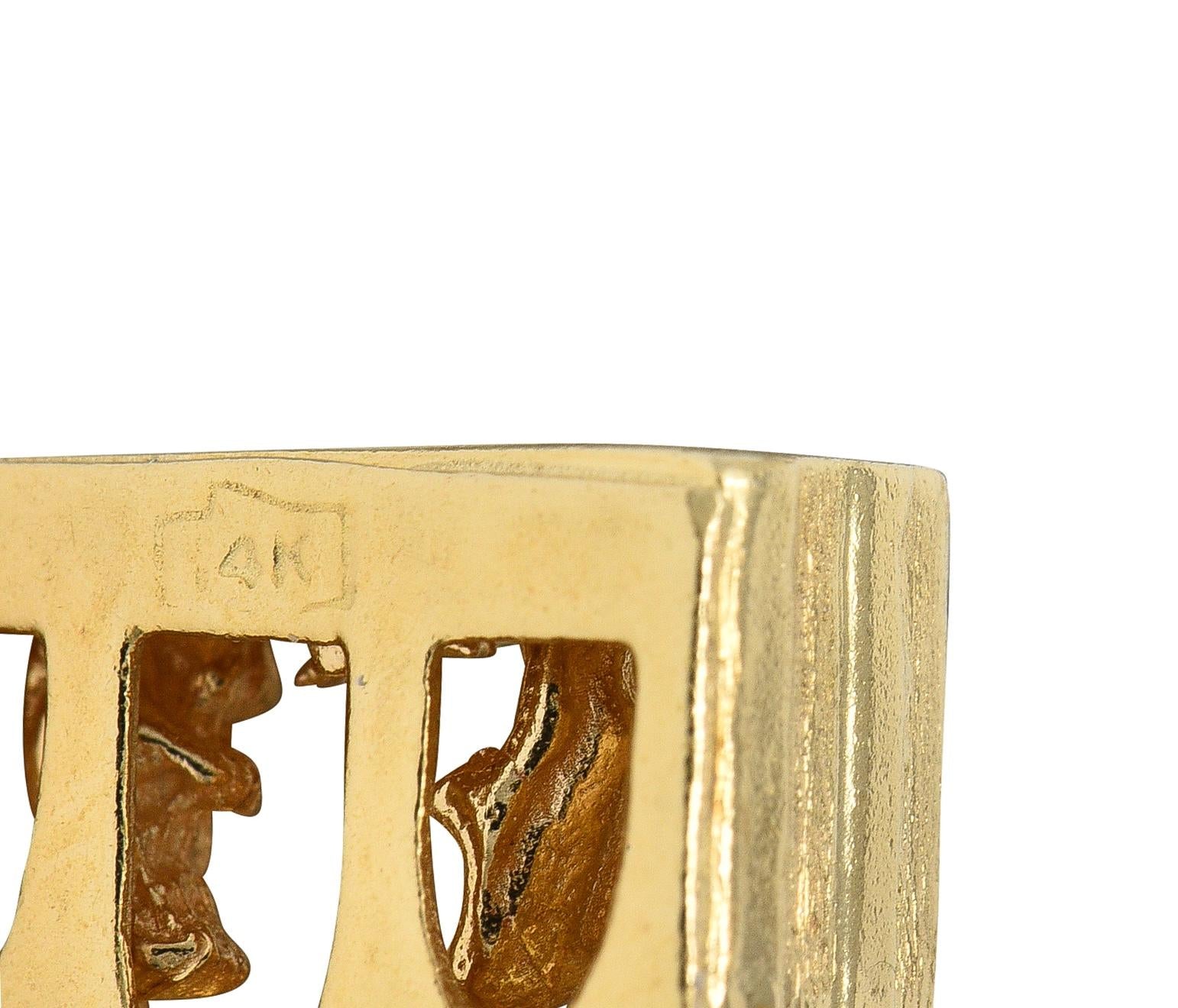 1950's 14 Karat Yellow Gold Vintage Nativity Scene Pendant Charm