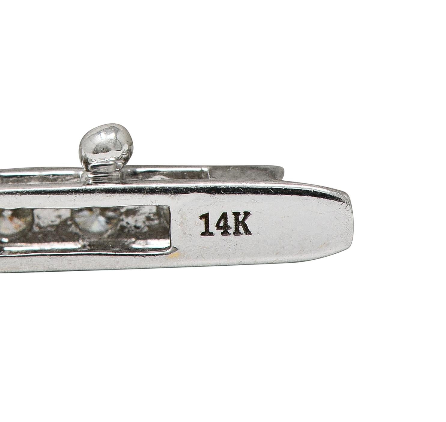 Contemporary 8.75 CTW Round Brilliant Cut Diamond 14K Gold Riviera Necklace