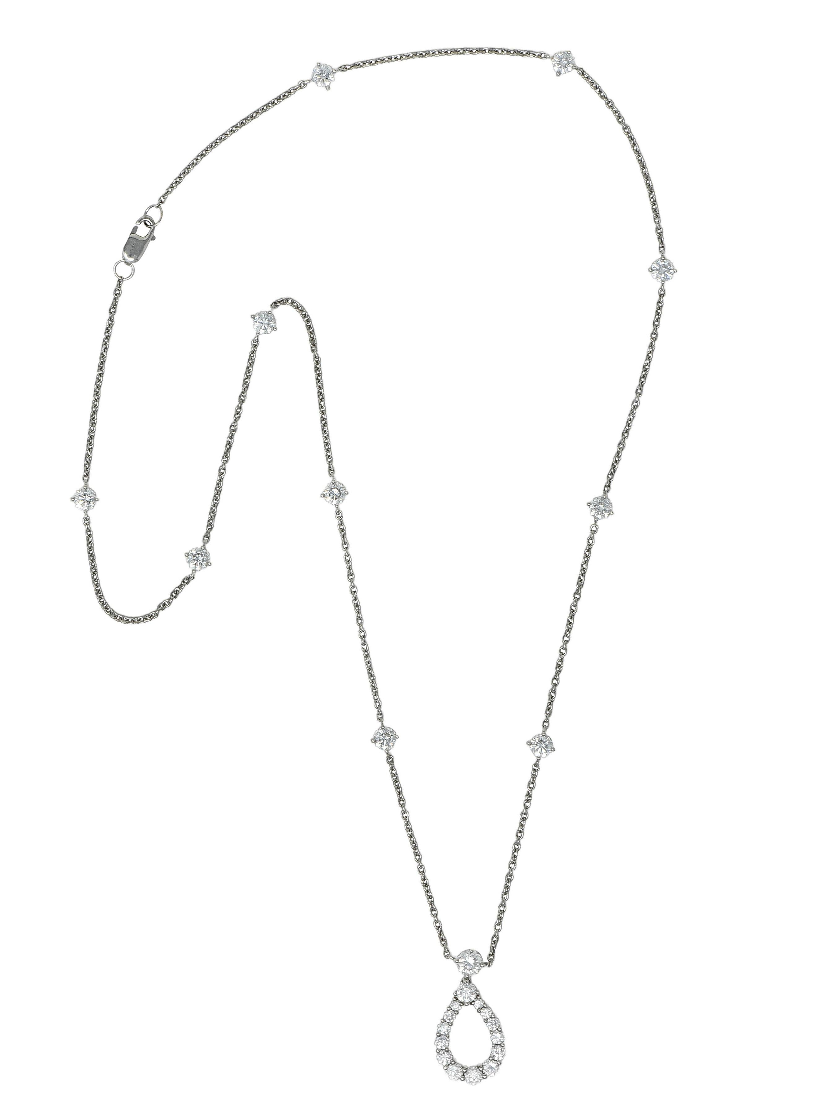 Harry Winston 2.65 CTW Diamond Platinum Contemporary Loop Station Necklace