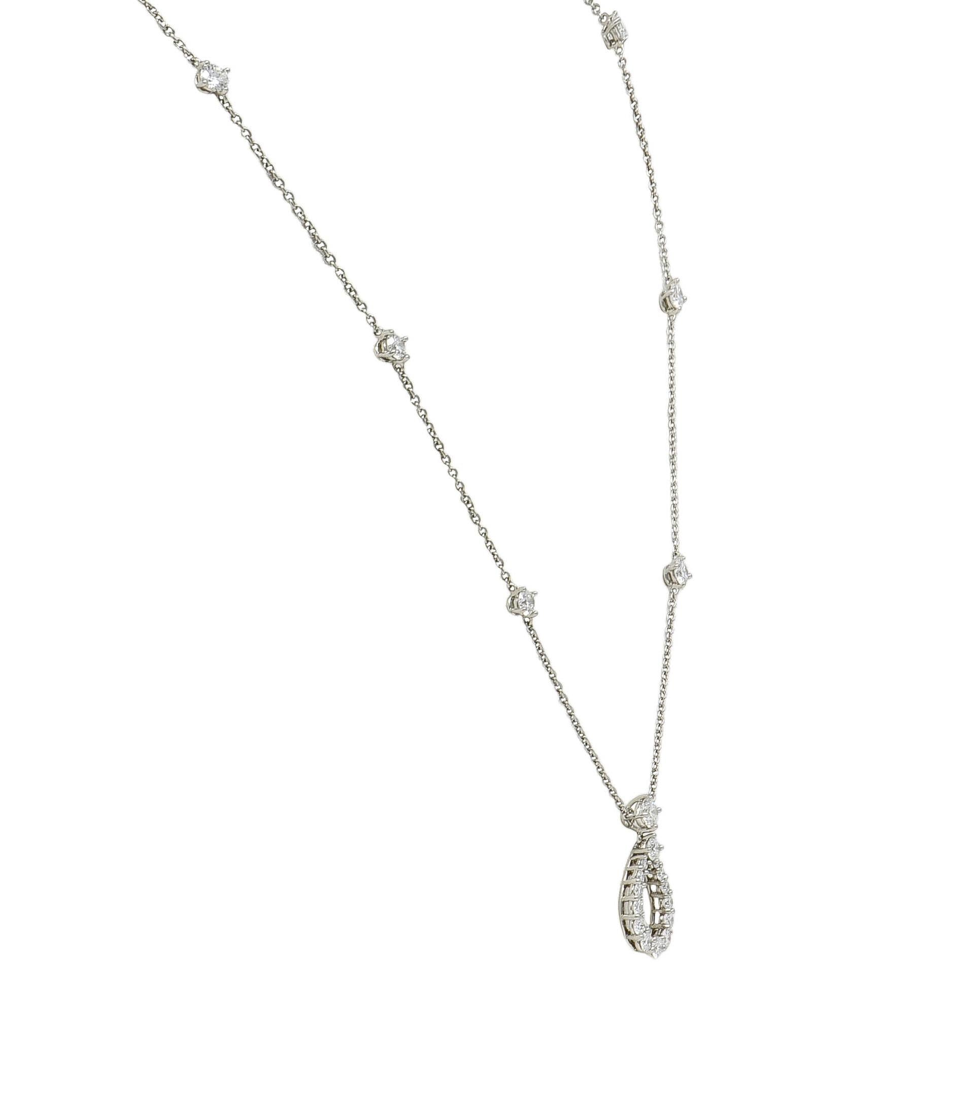 Harry Winston 2.65 CTW Diamond Platinum Contemporary Loop Station Necklace