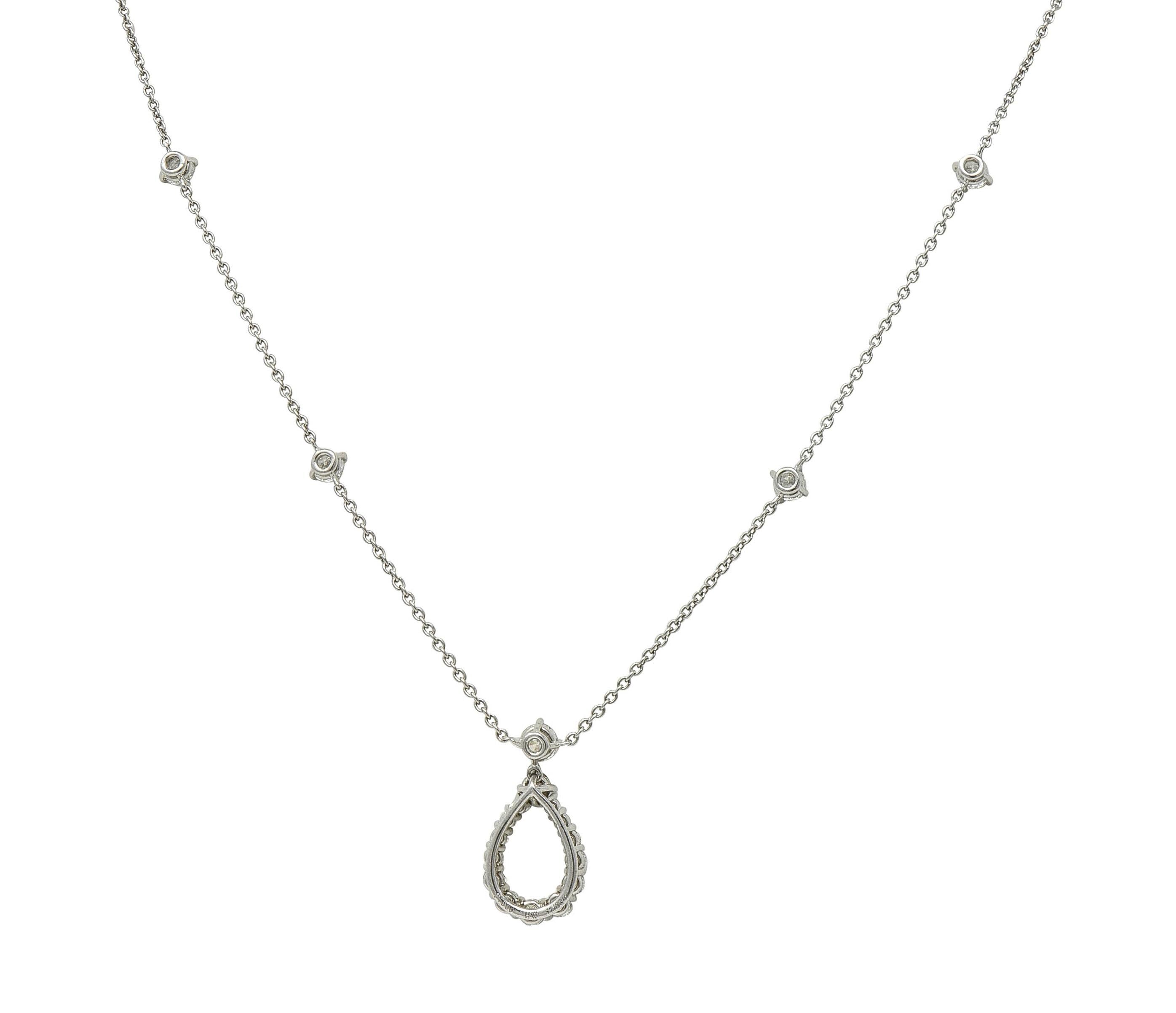 Harry Winston 2.65 CTW Diamond Platinum Contemporary Loop Station Necklace