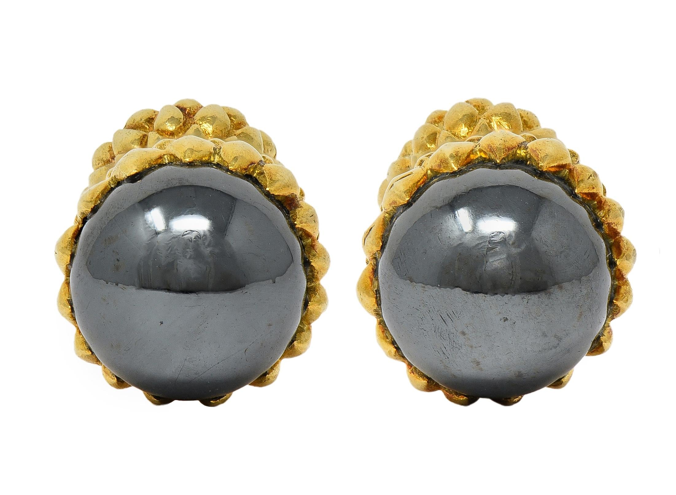Jean Schlumberger Tiffany & Co. Hematite 18K Gold Vintage Acorn Cufflinks