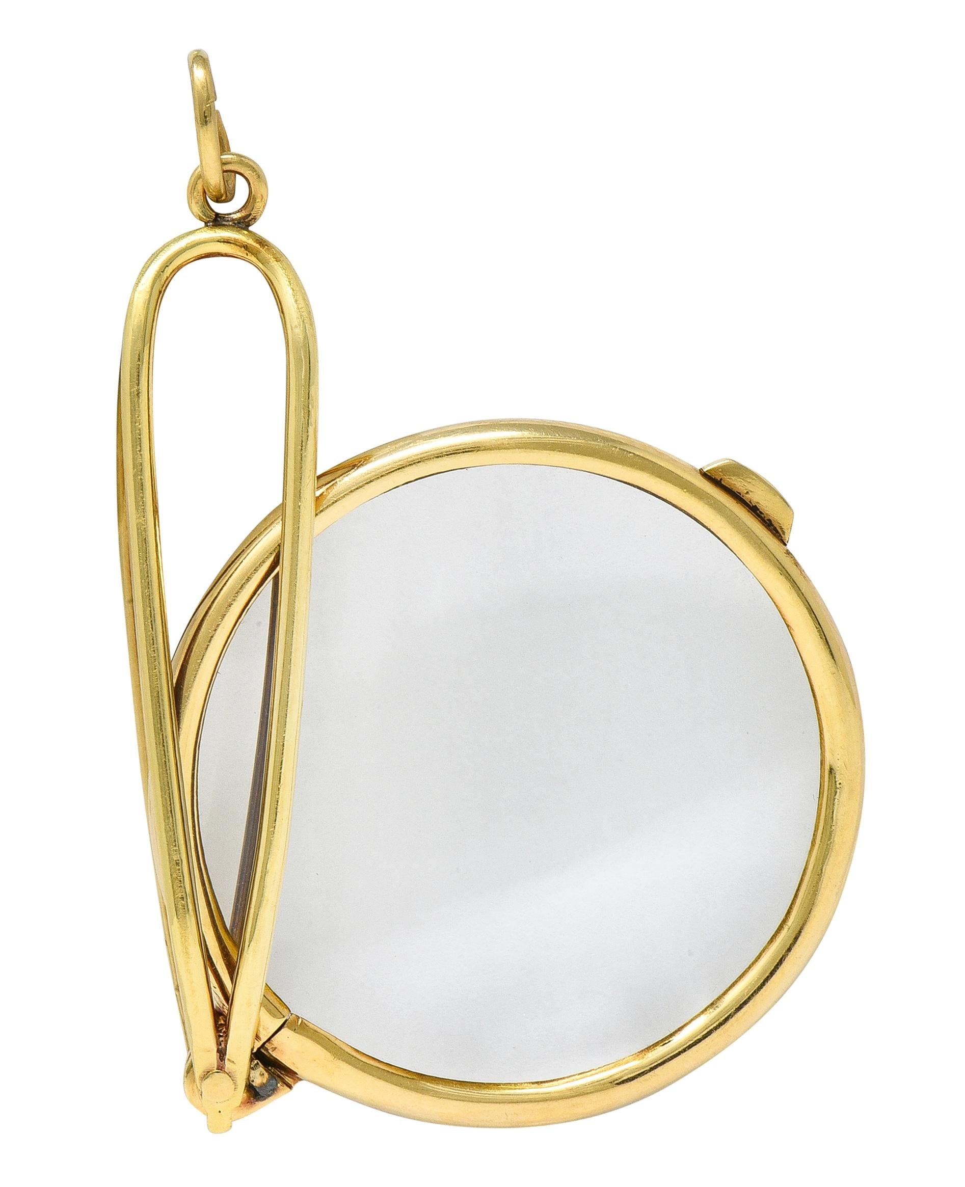 Cartier 1940's 14 Karat Yellow Gold Magnifying Glass Vintage Pendant