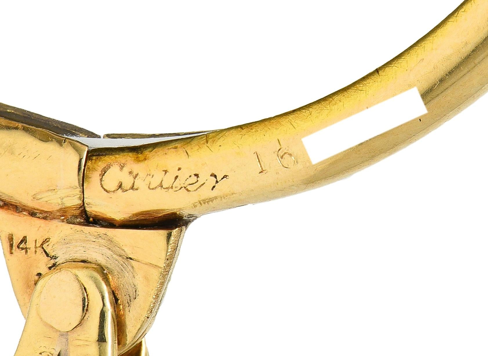 Cartier 1940's 14 Karat Yellow Gold Magnifying Glass Vintage Pendant