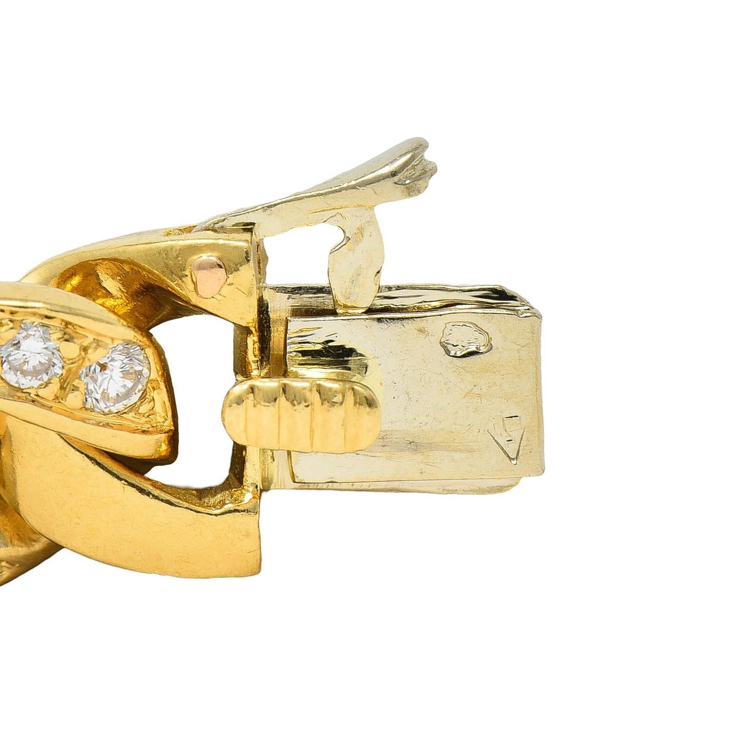 Cartier Georges L'Enfant 1970's Diamond 18K Gold Vintage Curb Link Bracelet