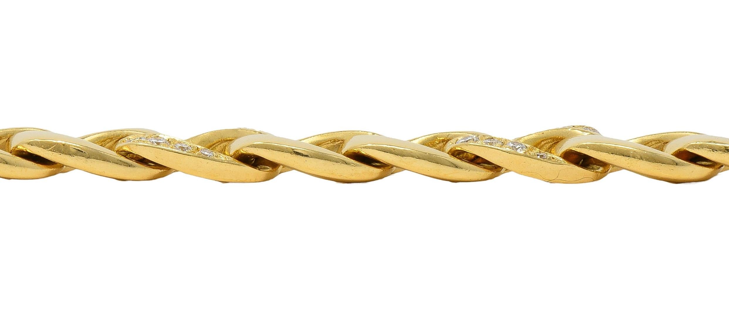 Cartier Georges L'Enfant 1970's Diamond 18K Gold Vintage Curb Link Bracelet