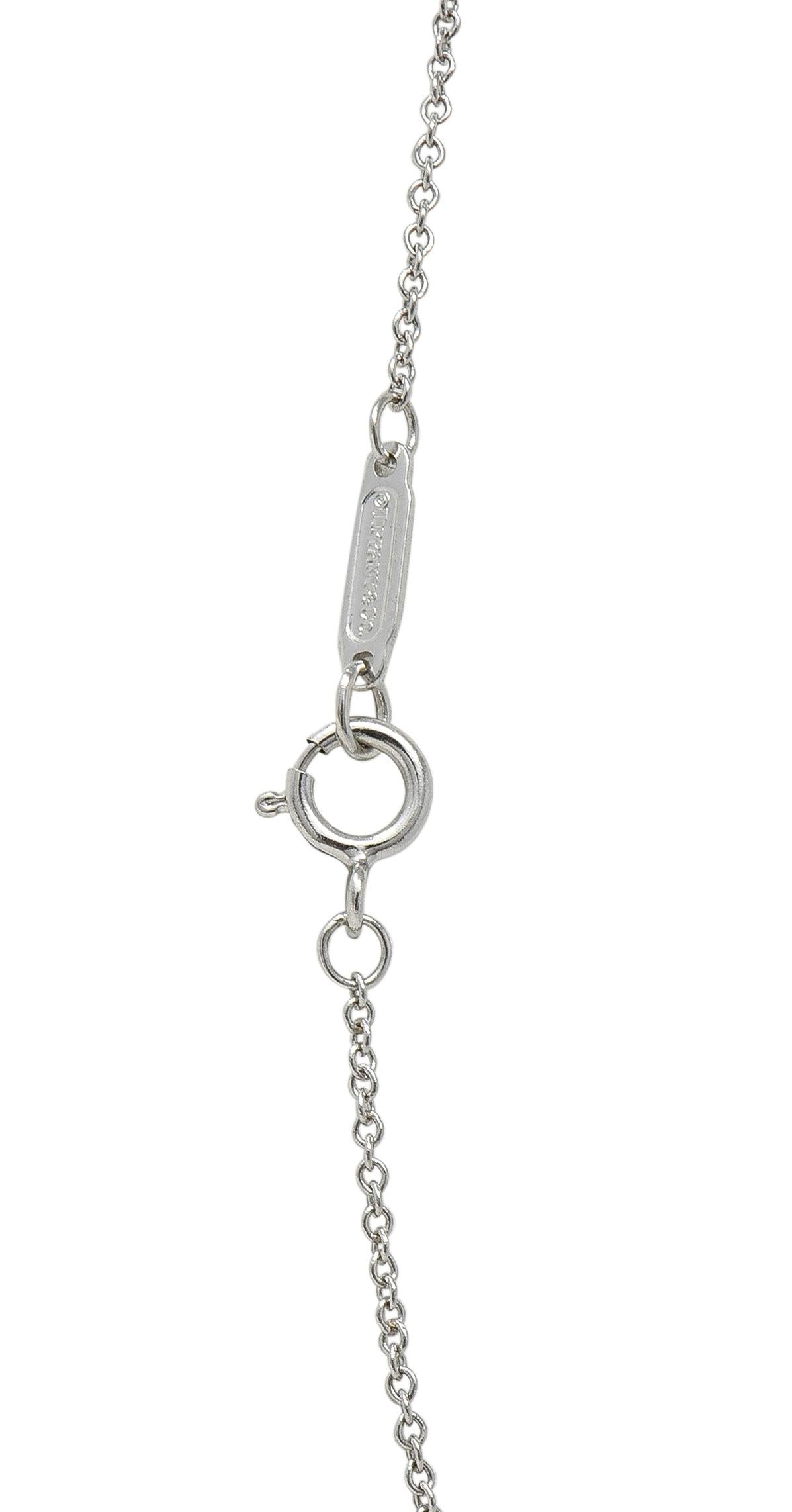 Tiffany & Co. 2000's Diamond 18 Karat White Gold Heart Station Necklace