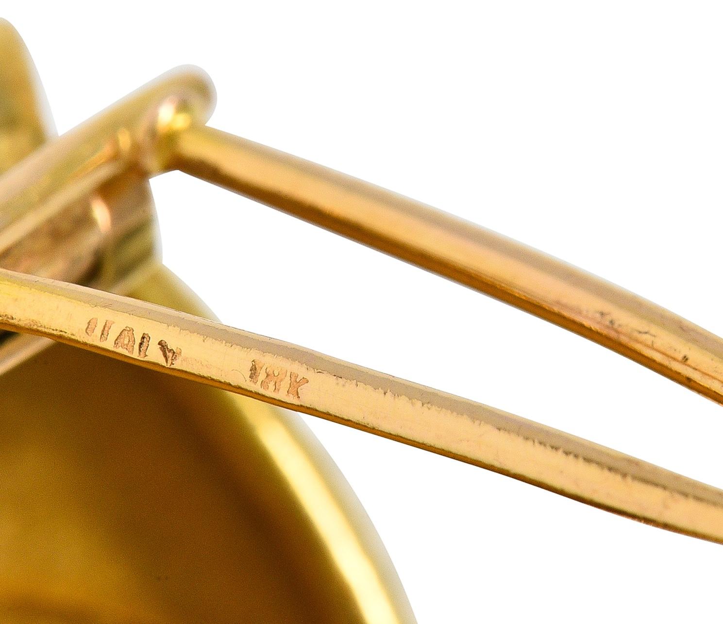 1980's Diamond Enamel 18 Karat Yellow Gold Vintage Bird Brooch