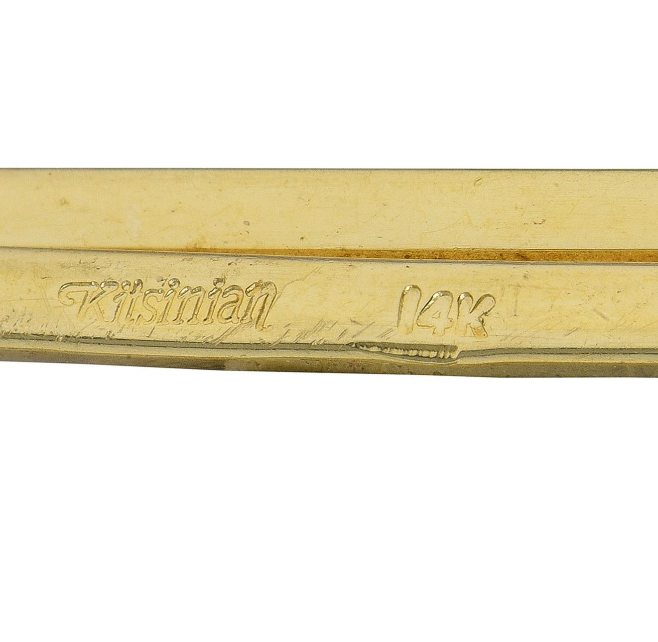 Kitsinian 1980's 14 Karat Yellow Gold Vintage Large Paperclip Pendant