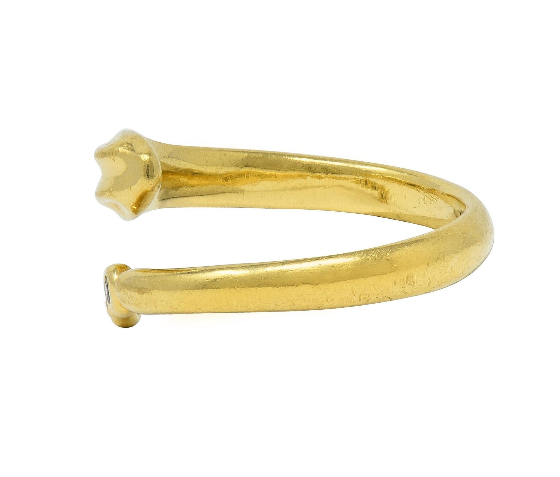Elsa Peretti Tiffany & Co. Diamond 18 Karat Yellow Gold Snake Bypass Ring