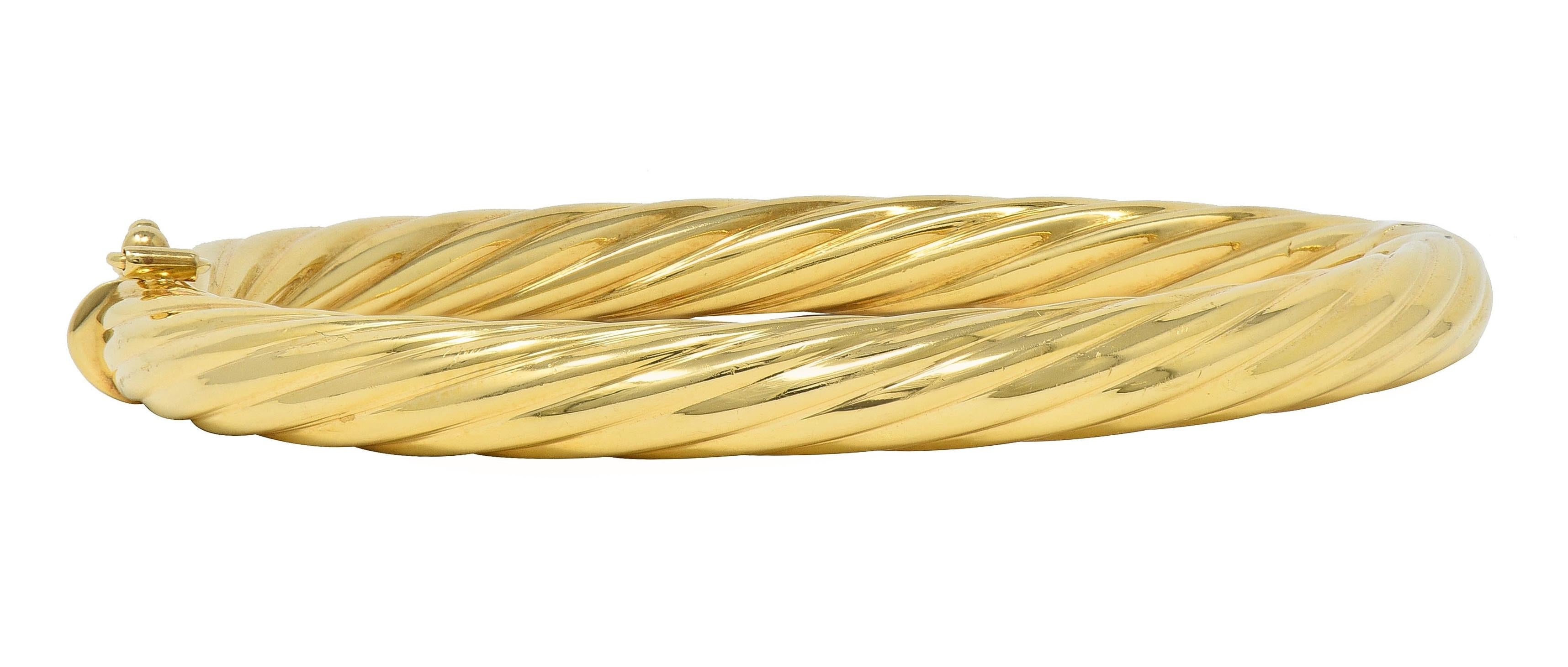 Tiffany & Co. 1960's 18 Karat Yellow Gold Vintage Twisted Rope Bangle Bracelet