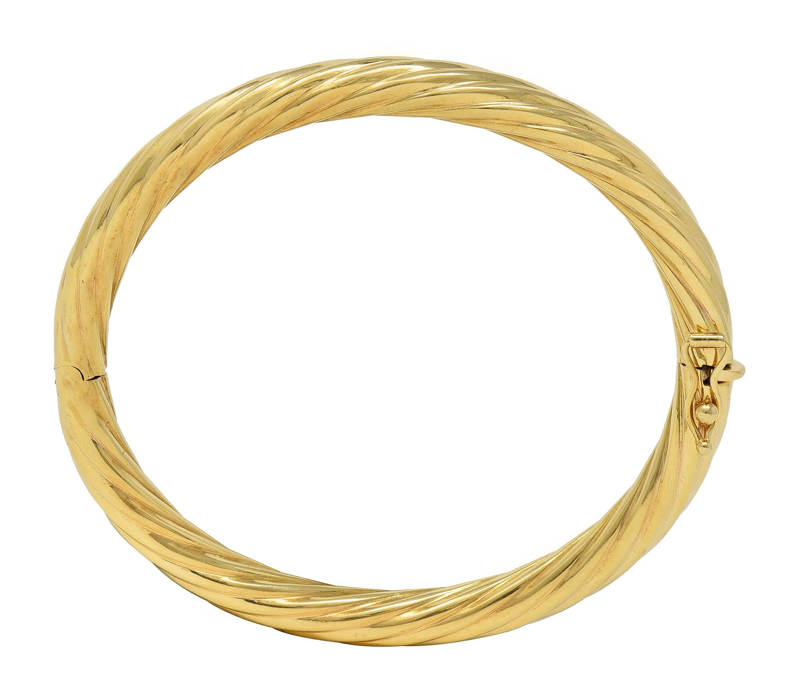 Tiffany & Co. 1960's 18 Karat Yellow Gold Vintage Twisted Rope Bangle Bracelet
