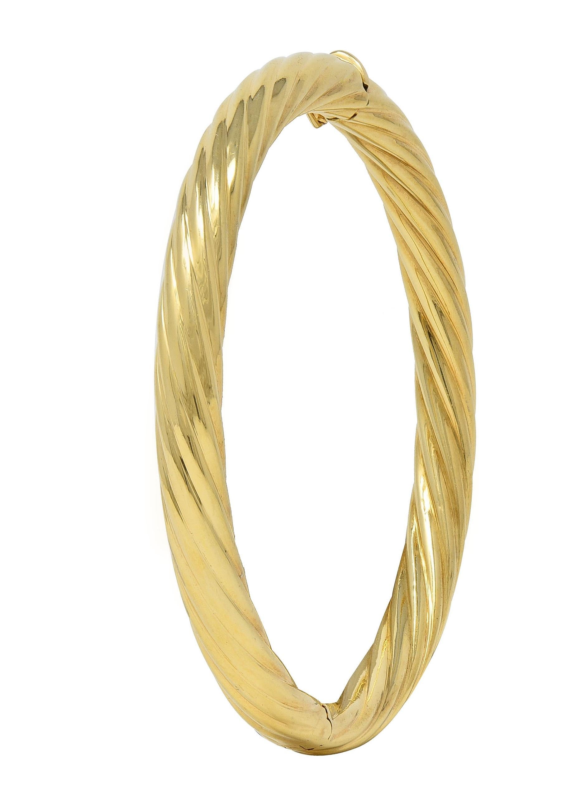 Tiffany & Co. 1960's 18 Karat Yellow Gold Vintage Twisted Rope Bangle Bracelet