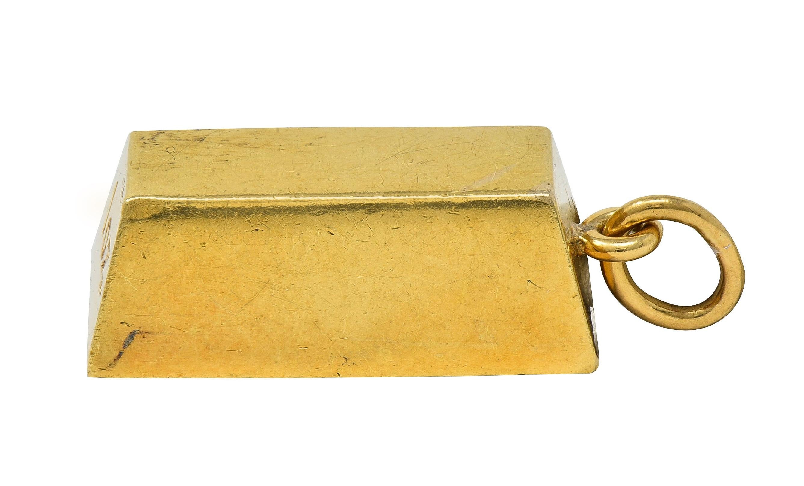 Cartier 1970's 18 Karat Yellow Gold Vintage 1 Ounce Gold Bar Ingot Pendant Charm