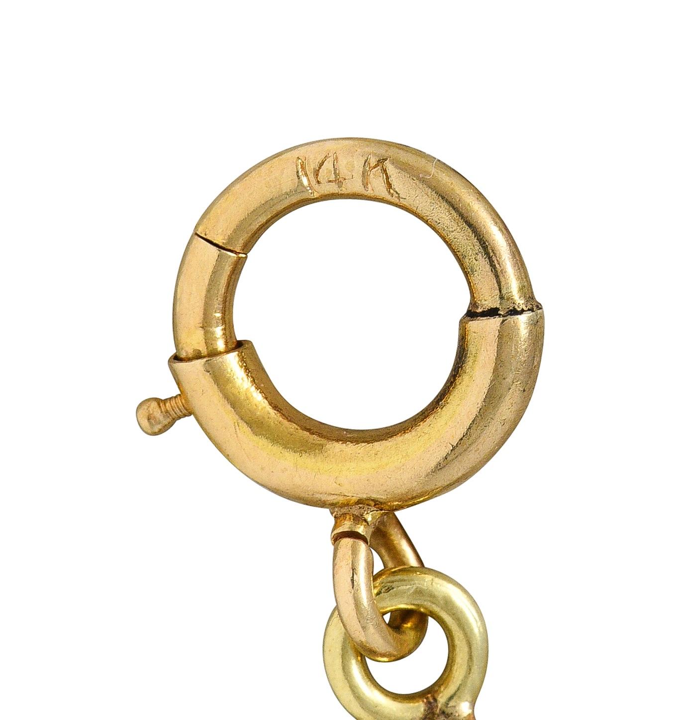 Retro Citrine Moonstone 14 Karat Two-Tone Gold Vintage Ribbon Link Bracelet