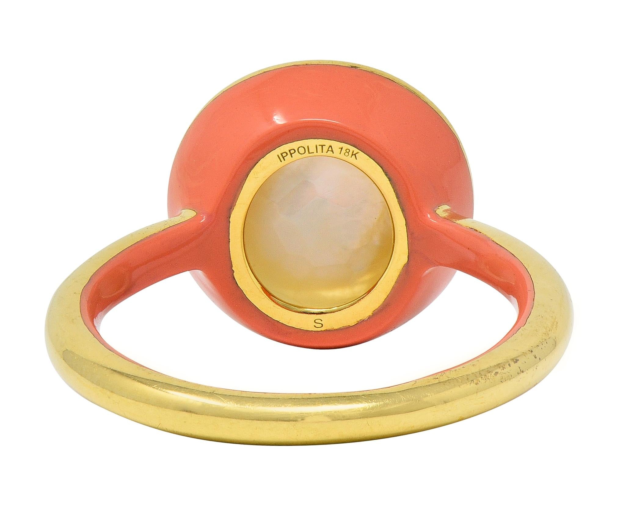 Ippolita Contemporary Diamond Mother-Of-Pearl Quartz Enamel 18K Lollipop Ring