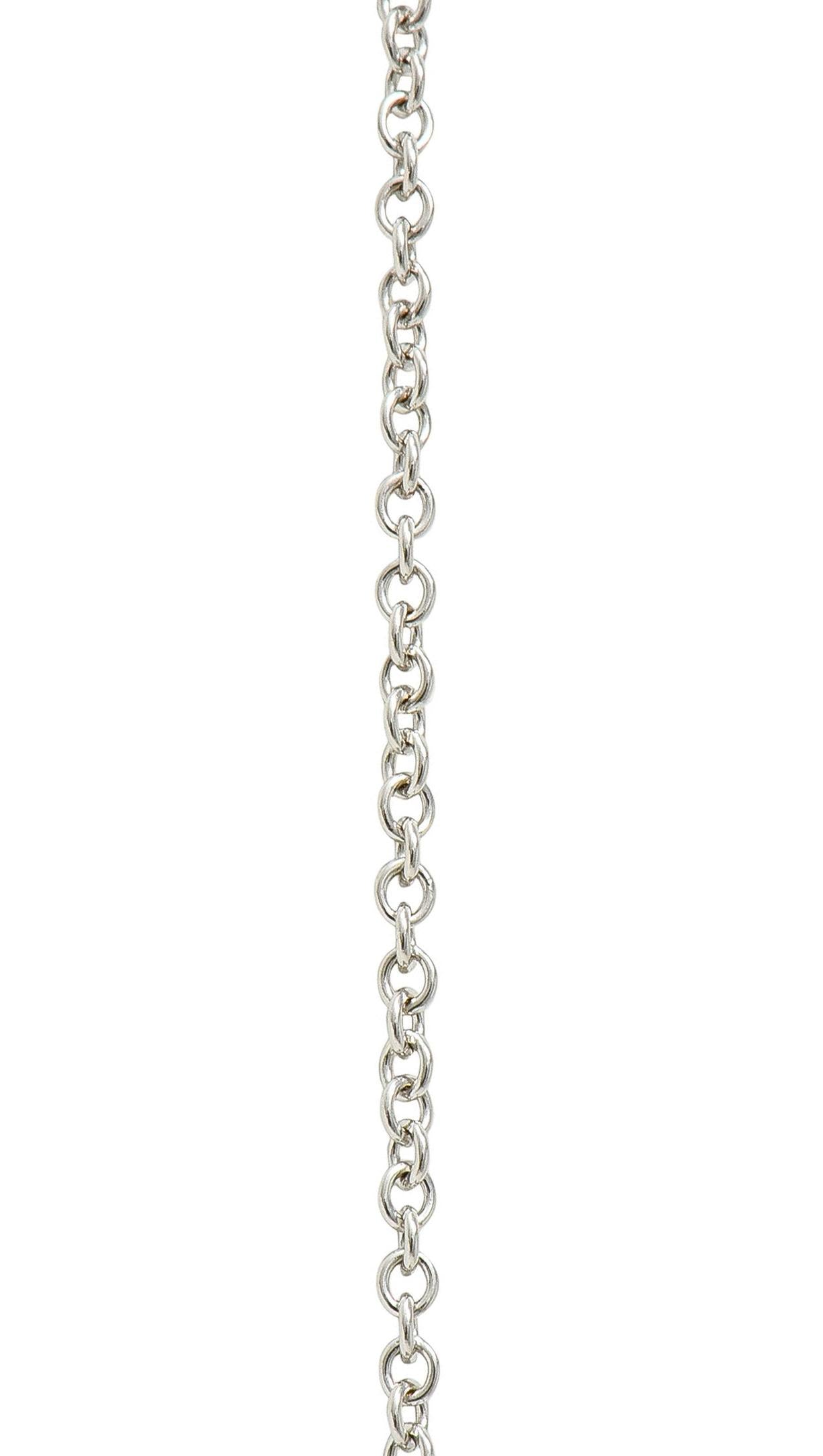 Contemporary 4.42 CTW Aquamarine Diamond 14 Karat White Gold Pendant Necklace