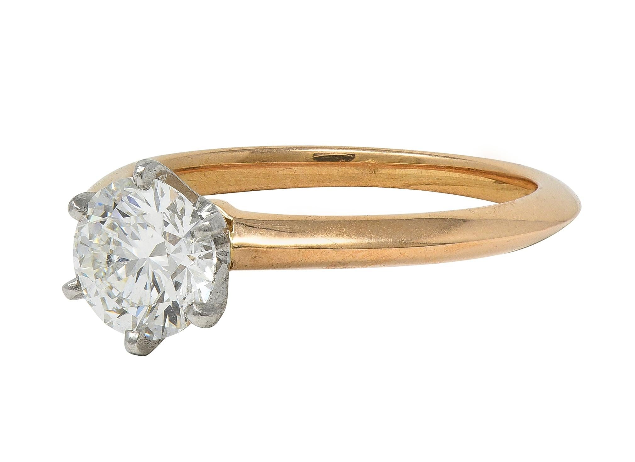 Tiffany & Co. 1.01 CT Diamond Platinum 18K Gold Solitaire Engagement Ring GIA