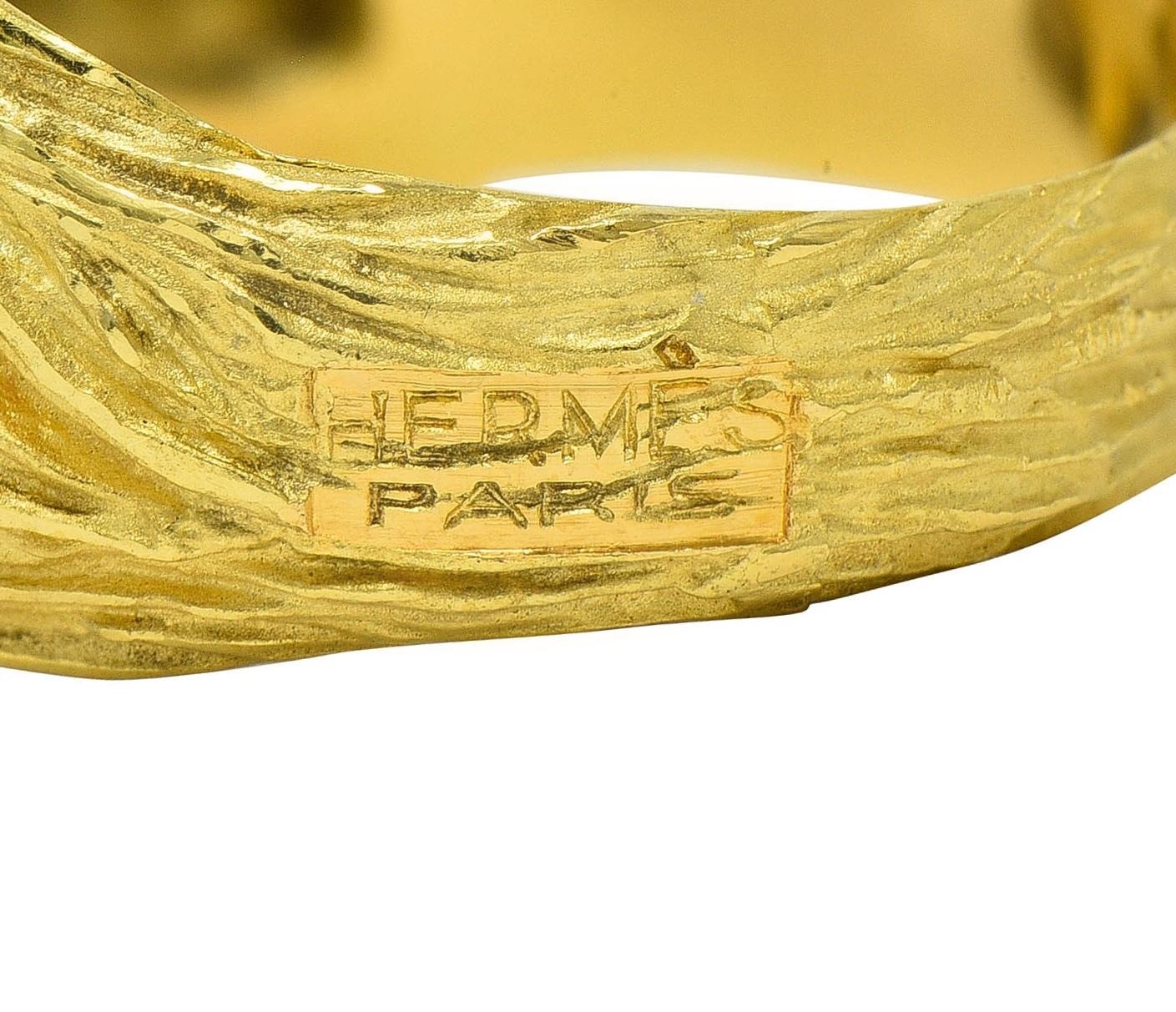 Hermès Paris 18 Karat Yellow Gold Vintage 1960's Horse Animal Ring