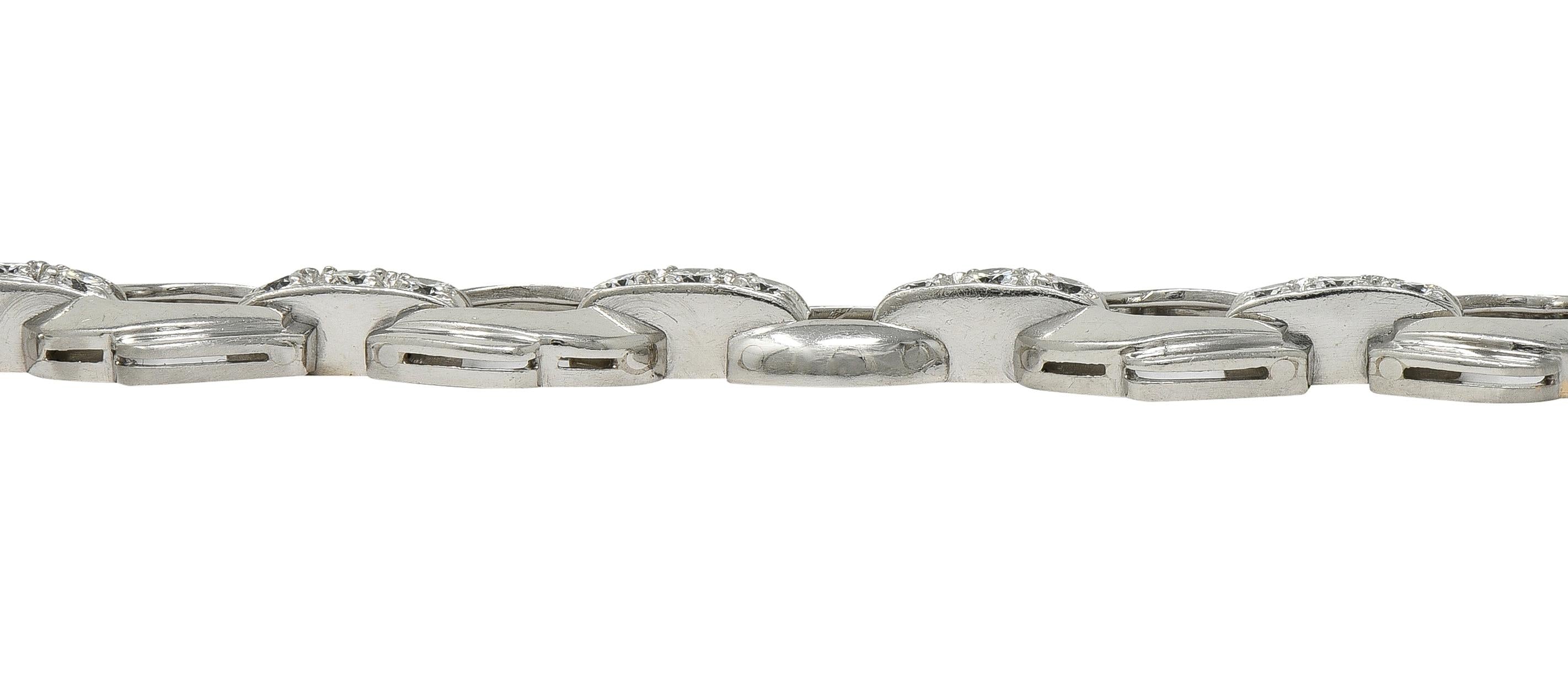 Bailey Banks & Biddle Deco 2.25 CTW Diamond Platinum Vintage Stirrup Bracelet