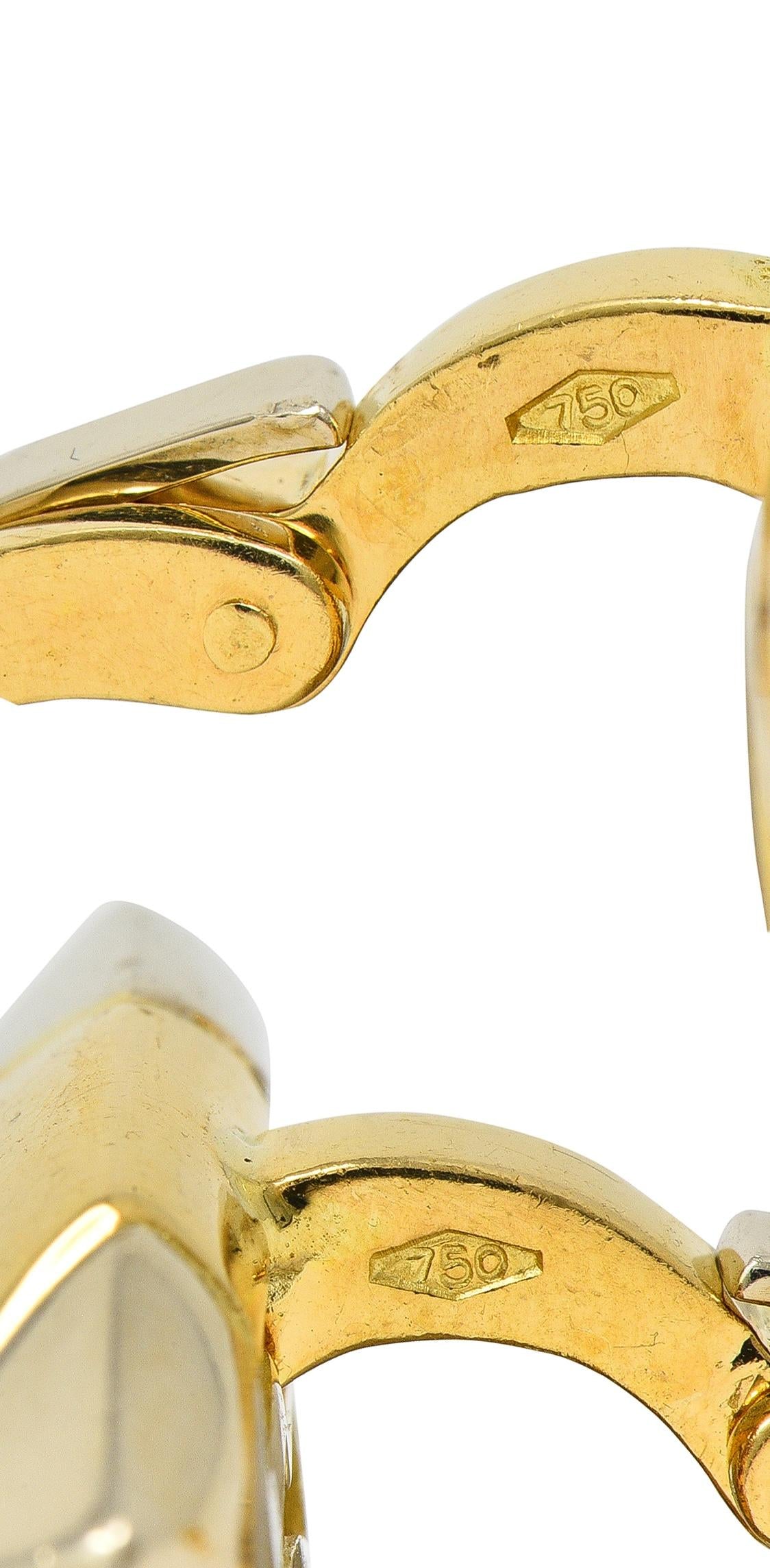 Bulgari 1980's 18K Gold Vintage Pyramid Roma Dome Ear-Clip Earrings
