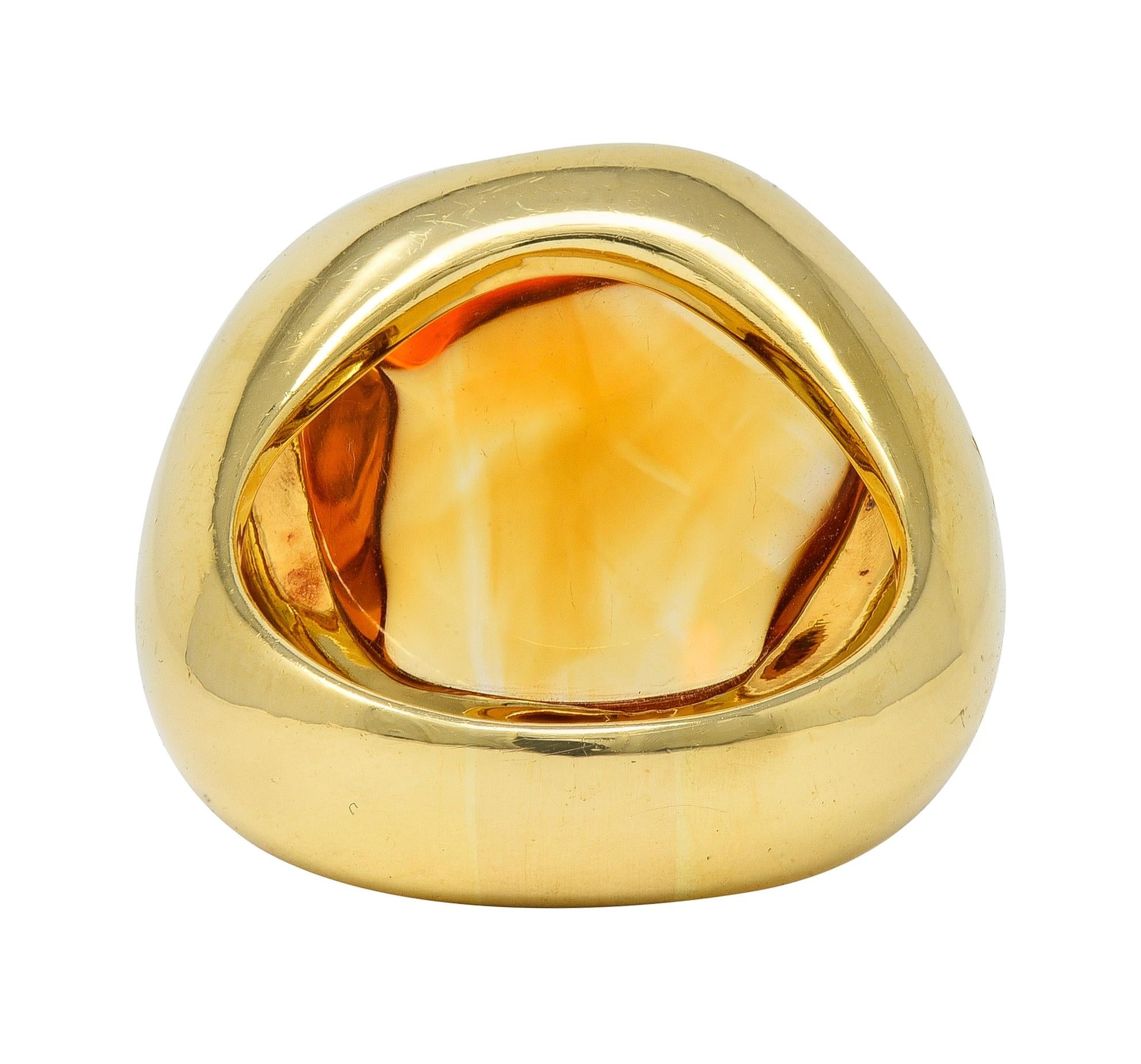 Pomellato Citrine Cabochon 18 Karat Yellow Gold Vintage Goccia Statement Ring