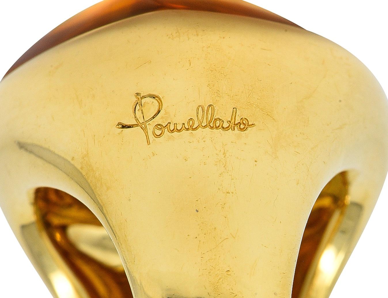 Pomellato Citrine Cabochon 18 Karat Yellow Gold Vintage Goccia Statement Ring