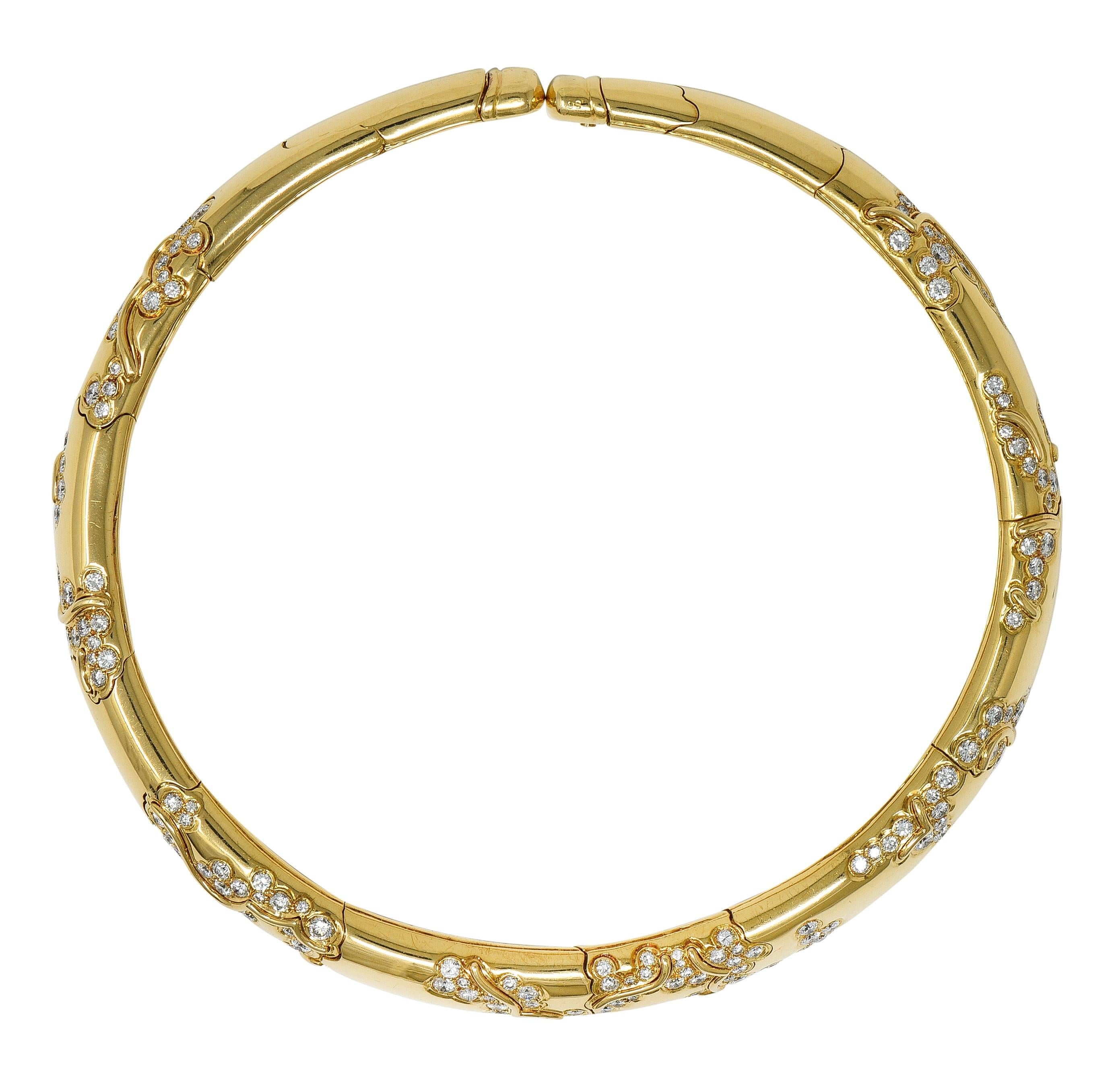 Marina B. 1986 French 7.44 CTW Diamond 18K Gold Vintage Écume Choker Neklace