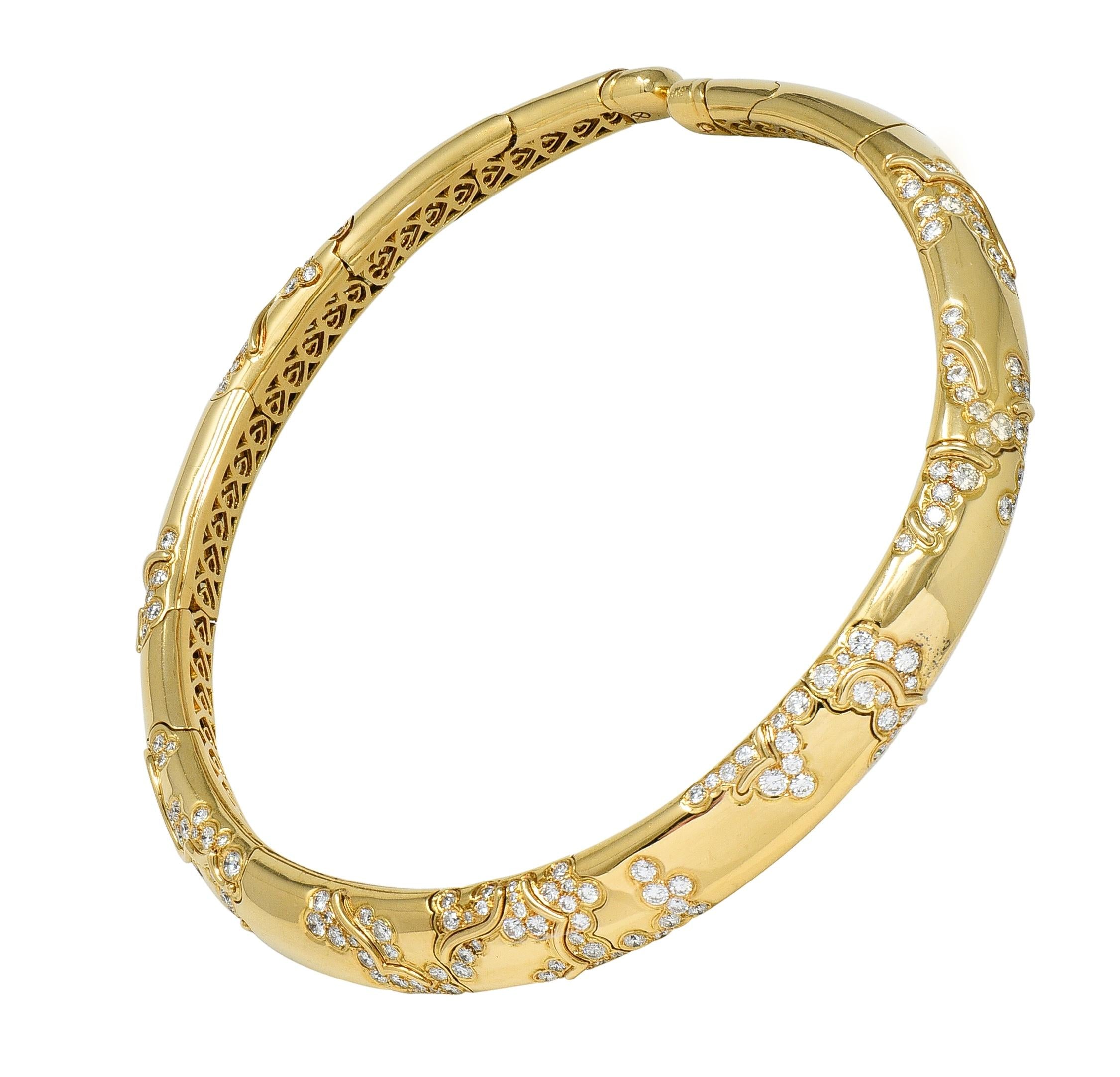 Marina B. 1986 French 7.44 CTW Diamond 18K Gold Vintage Écume Choker Neklace