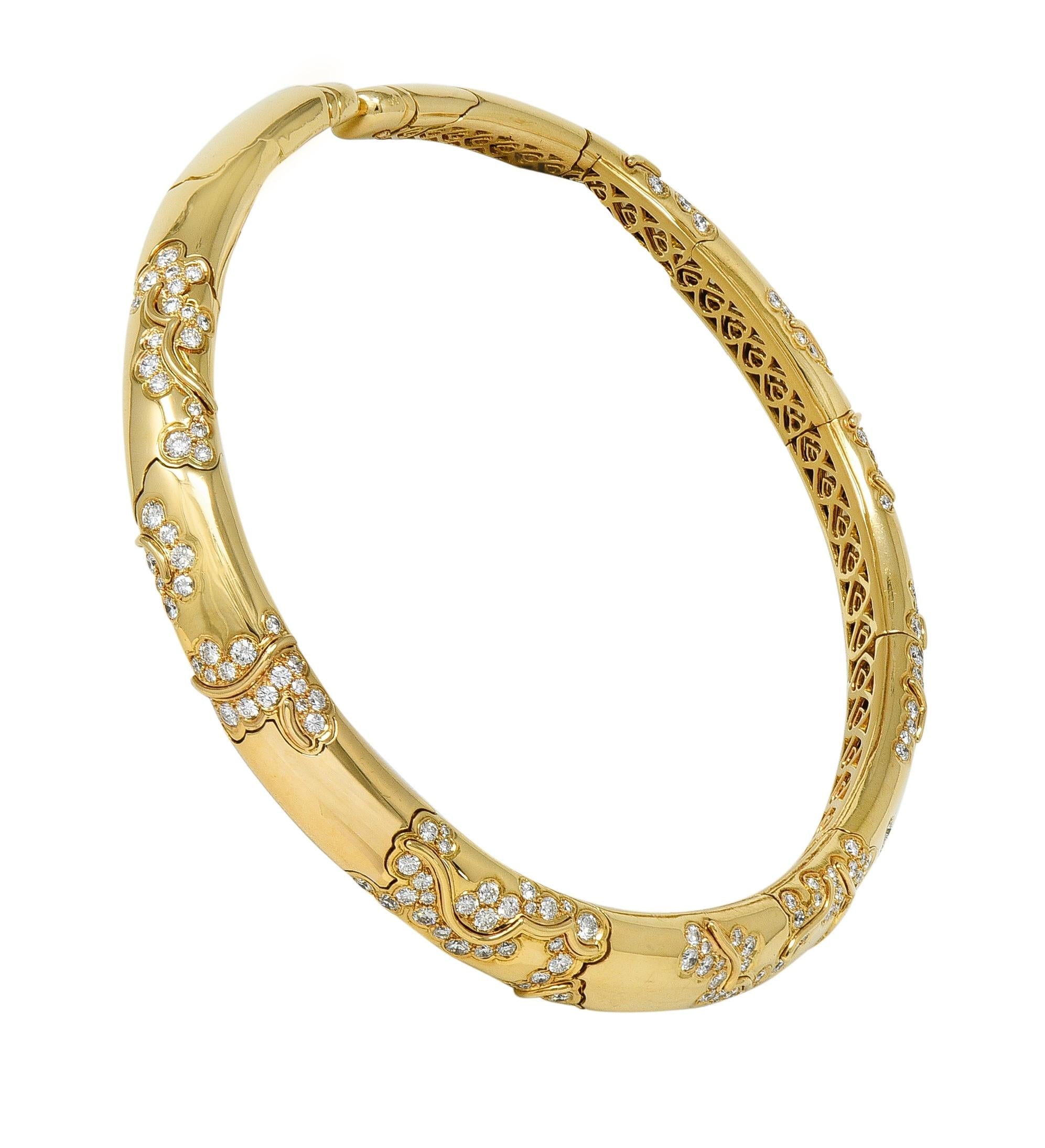 Marina B. 1986 French 7.44 CTW Diamond 18K Gold Vintage Écume Choker Neklace