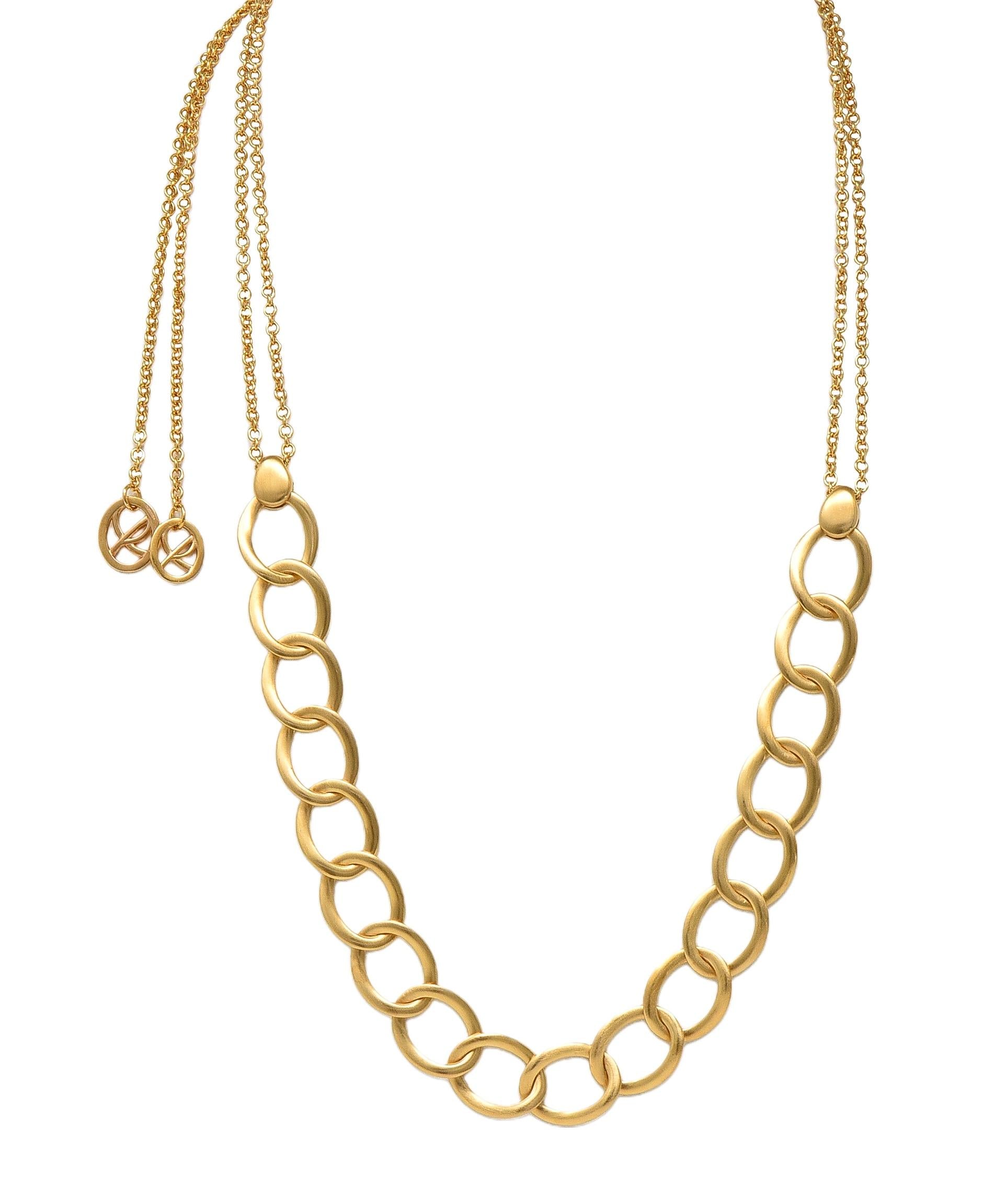 Pomellato 18 Karat Yellow Gold Bera Adjustable Station Chain Necklace