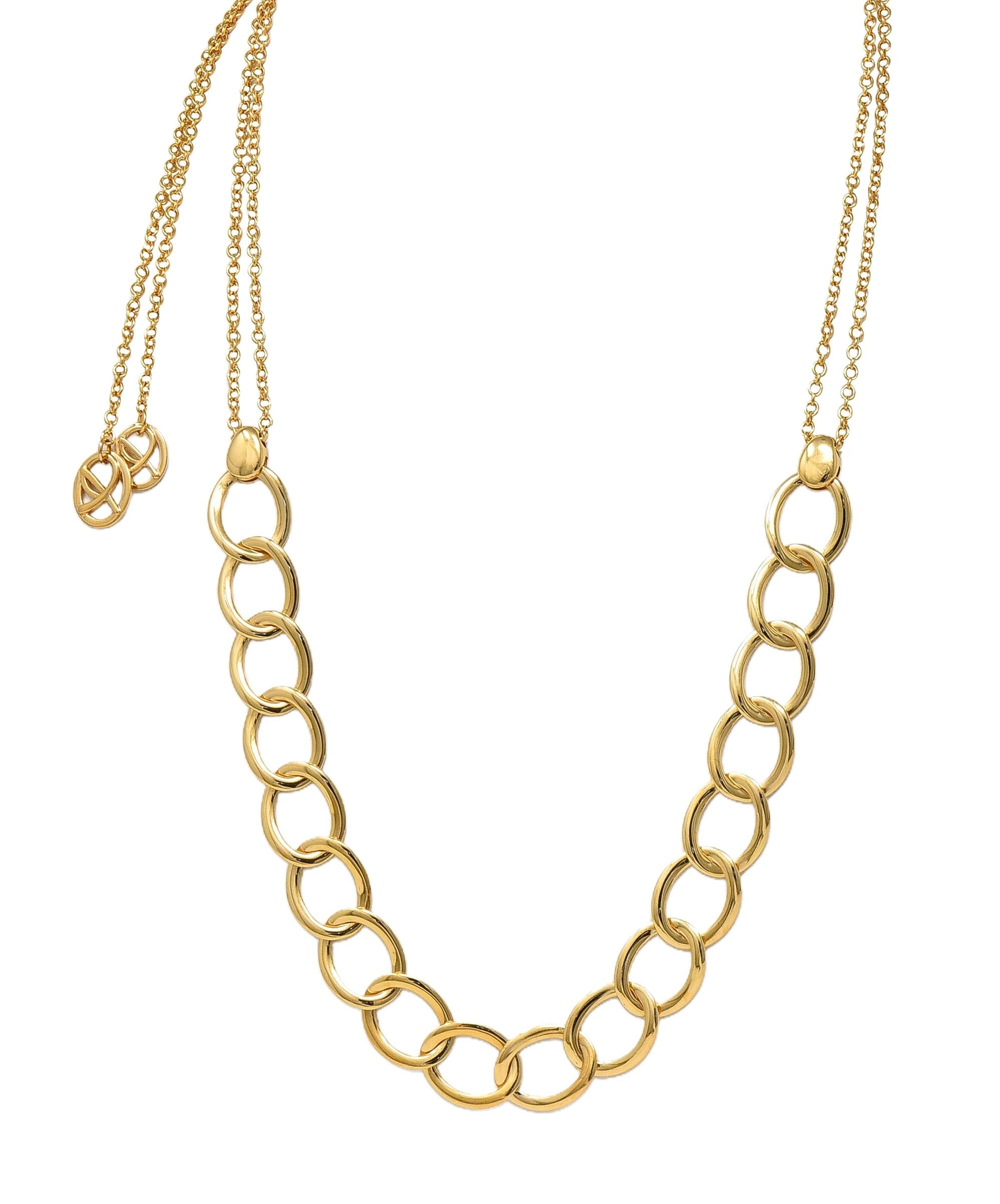 Pomellato 18 Karat Yellow Gold Bera Adjustable Station Chain Necklace