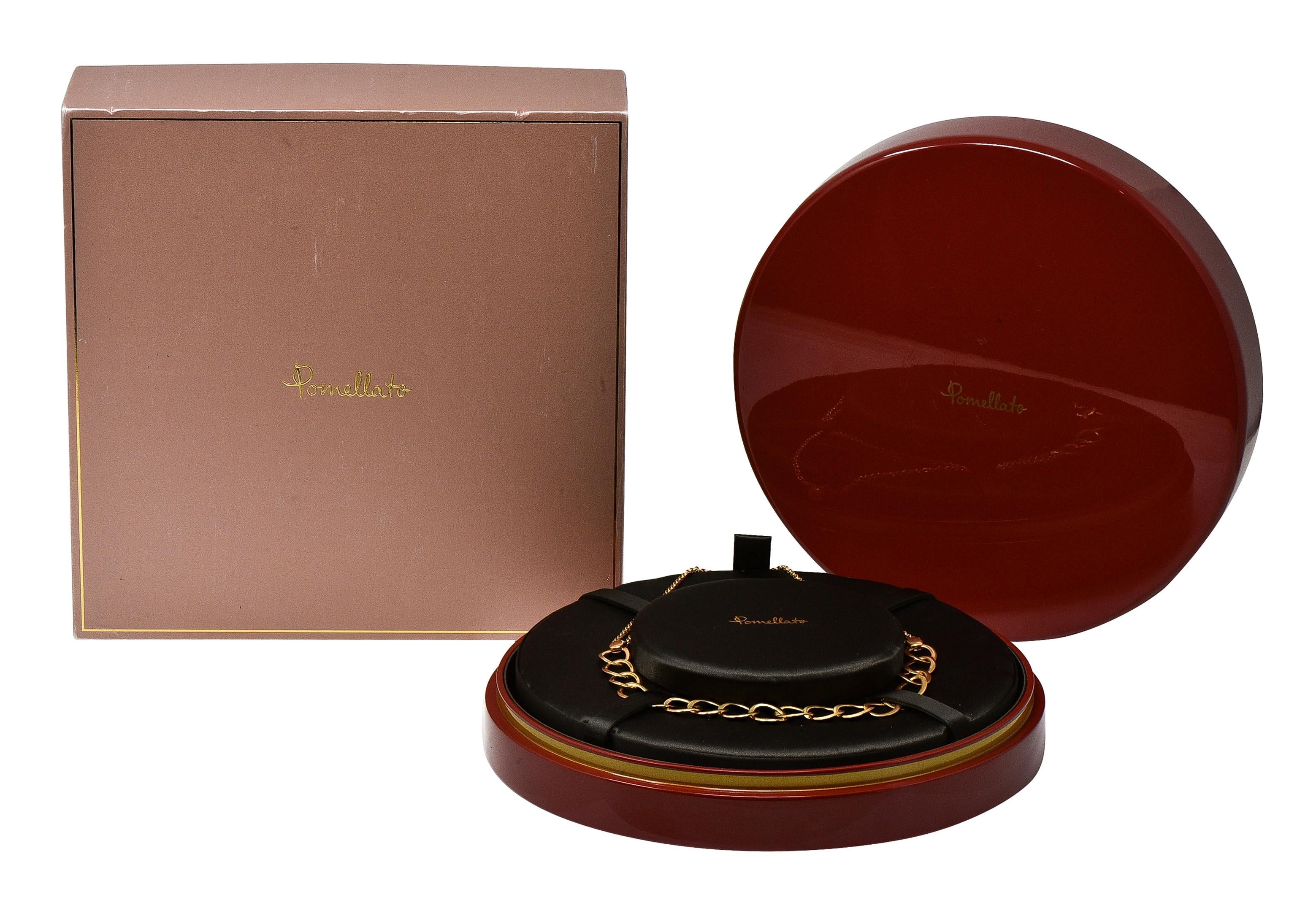 Pomellato 18 Karat Yellow Gold Bera Adjustable Station Chain Necklace