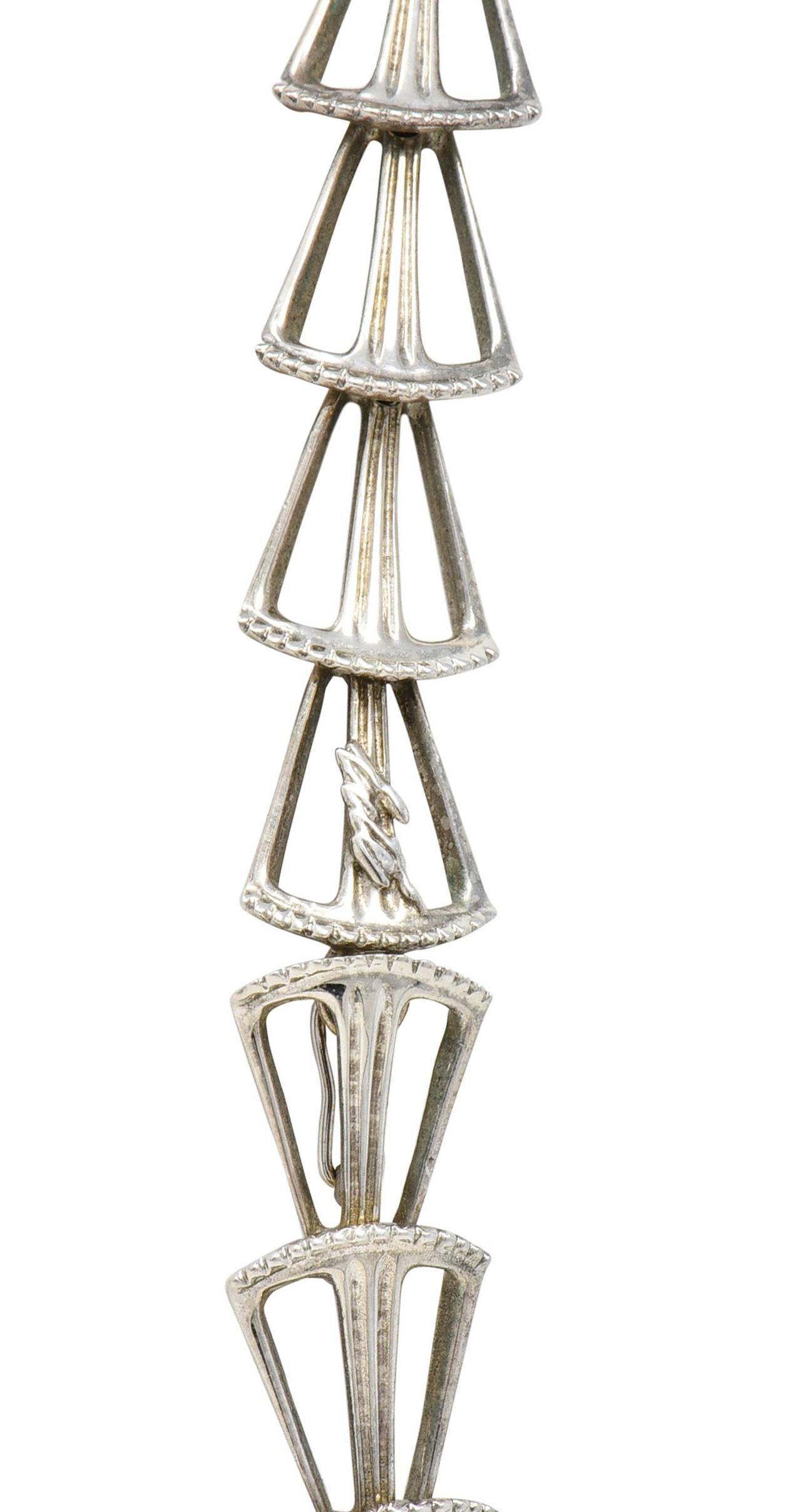 Erté 2002 1.45 CTW Diamond Sapphire 14K Gold Silver Mystere Brooch Necklace