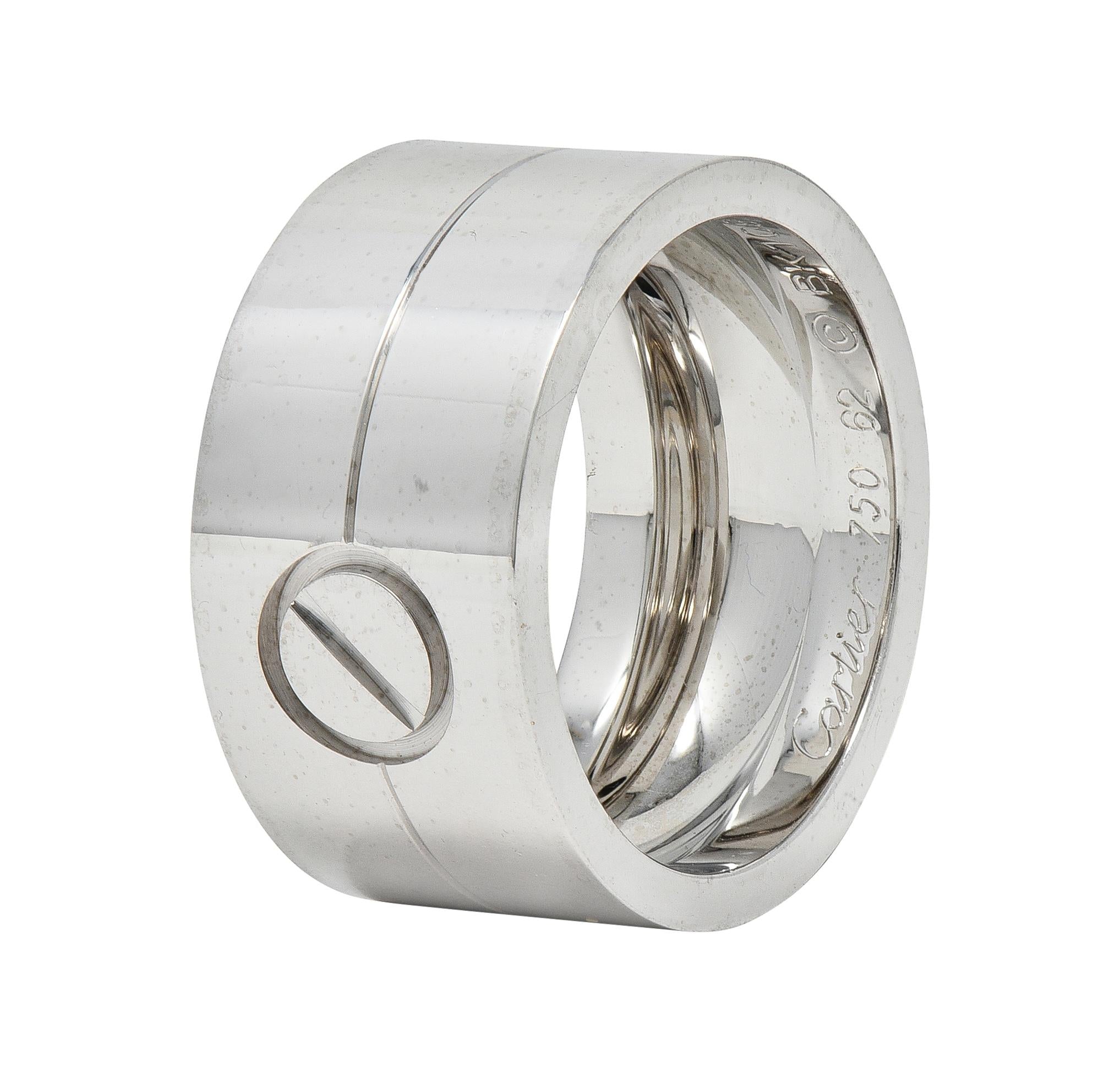 Cartier Contemporary 18 Karat White Gold High Love Unisex Band Ring