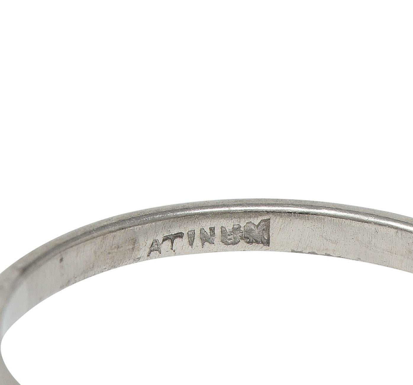 Edwardian 3.10 CTW Old Mine Cut Diamond Platinum Antique Band Ring