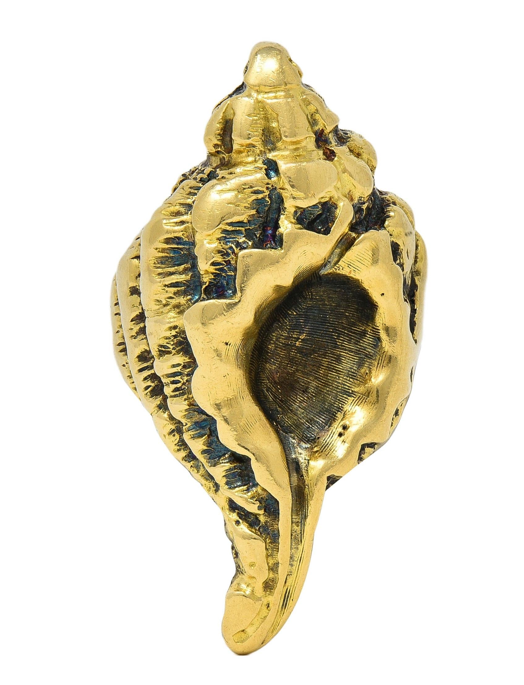 Ilias LaLaounis 1970's 18 Karat Yellow Gold Vintage Conch Seashell Ring