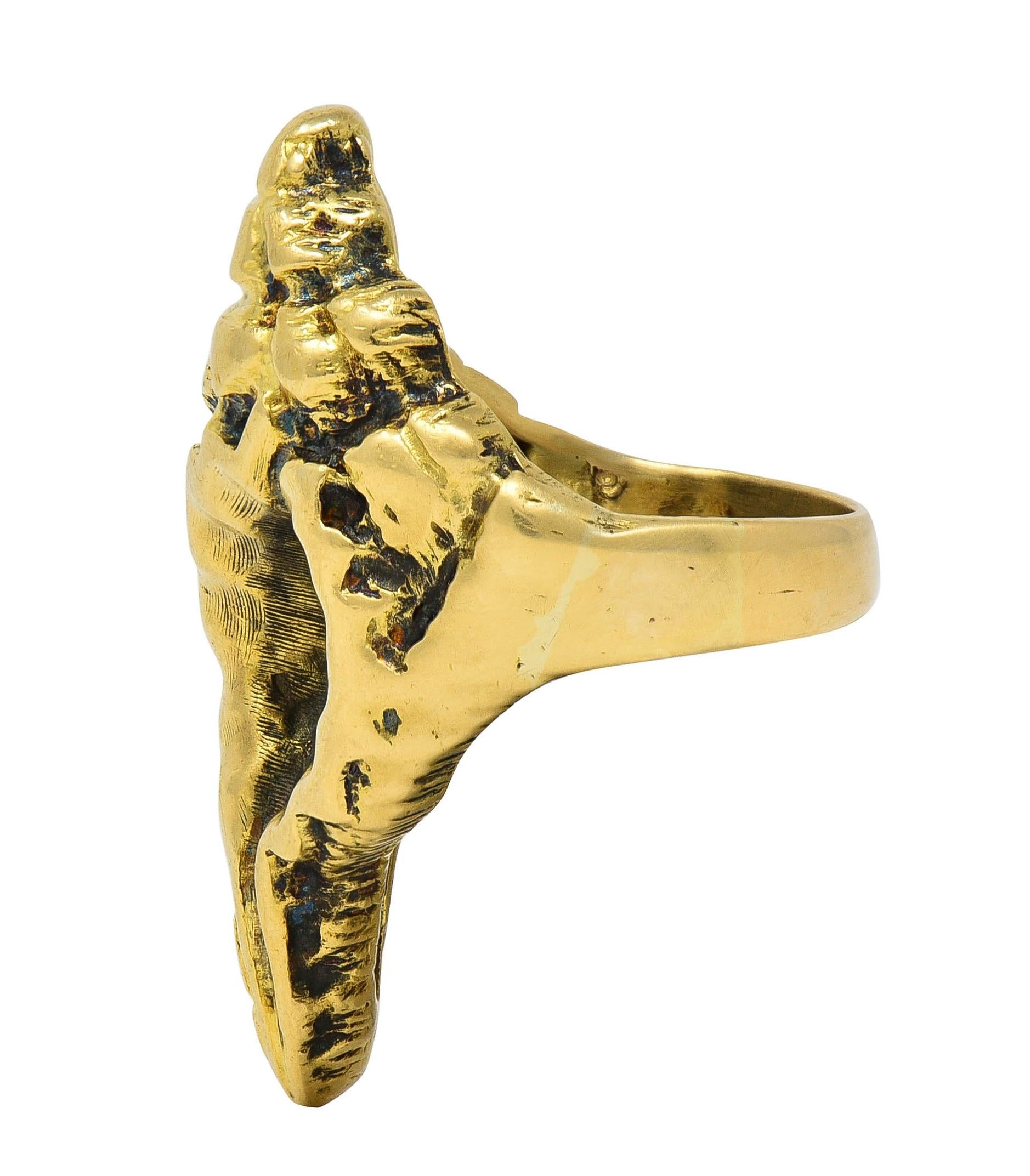 Ilias LaLaounis 1970's 18 Karat Yellow Gold Vintage Conch Seashell Ring