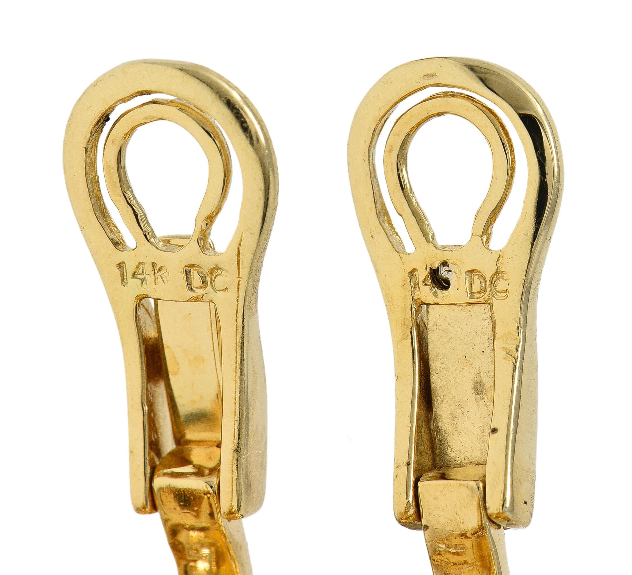 Contemporary 40.24 CTW Citrine Multi-Gems 14K Gold Snake Earrings