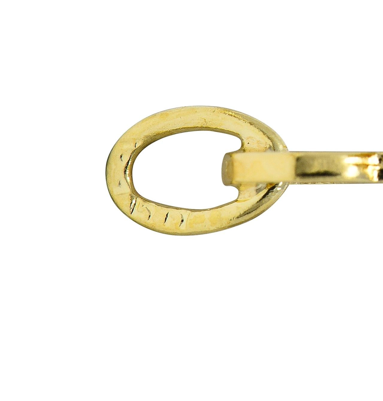 1950's 14 Karat Yellow Gold Vintage Fancy Heart Link Chain Necklace