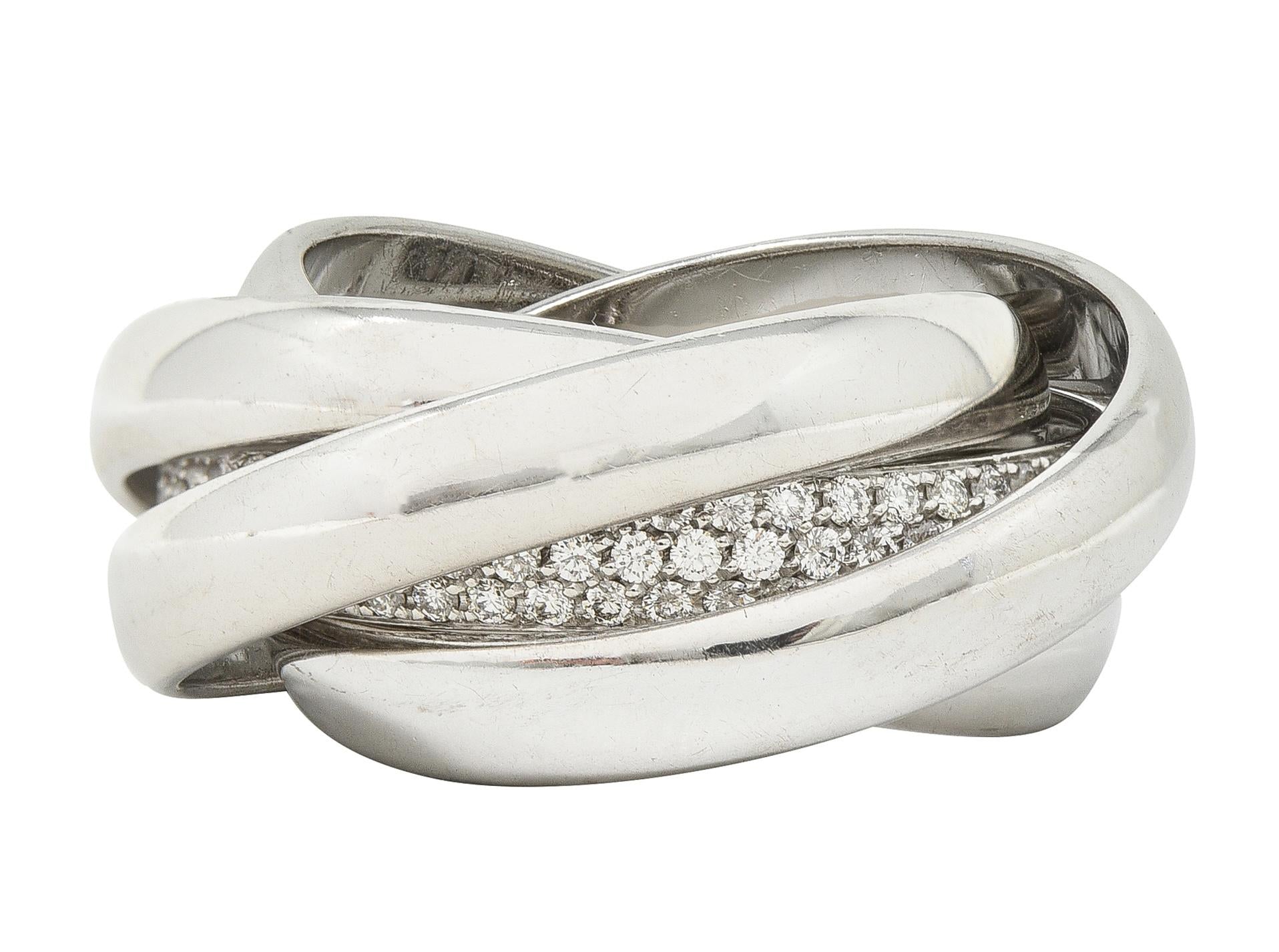 Paloma Picasso Tiffany & Co. Diamond 18K White Gold Vintage Melody Band Ring