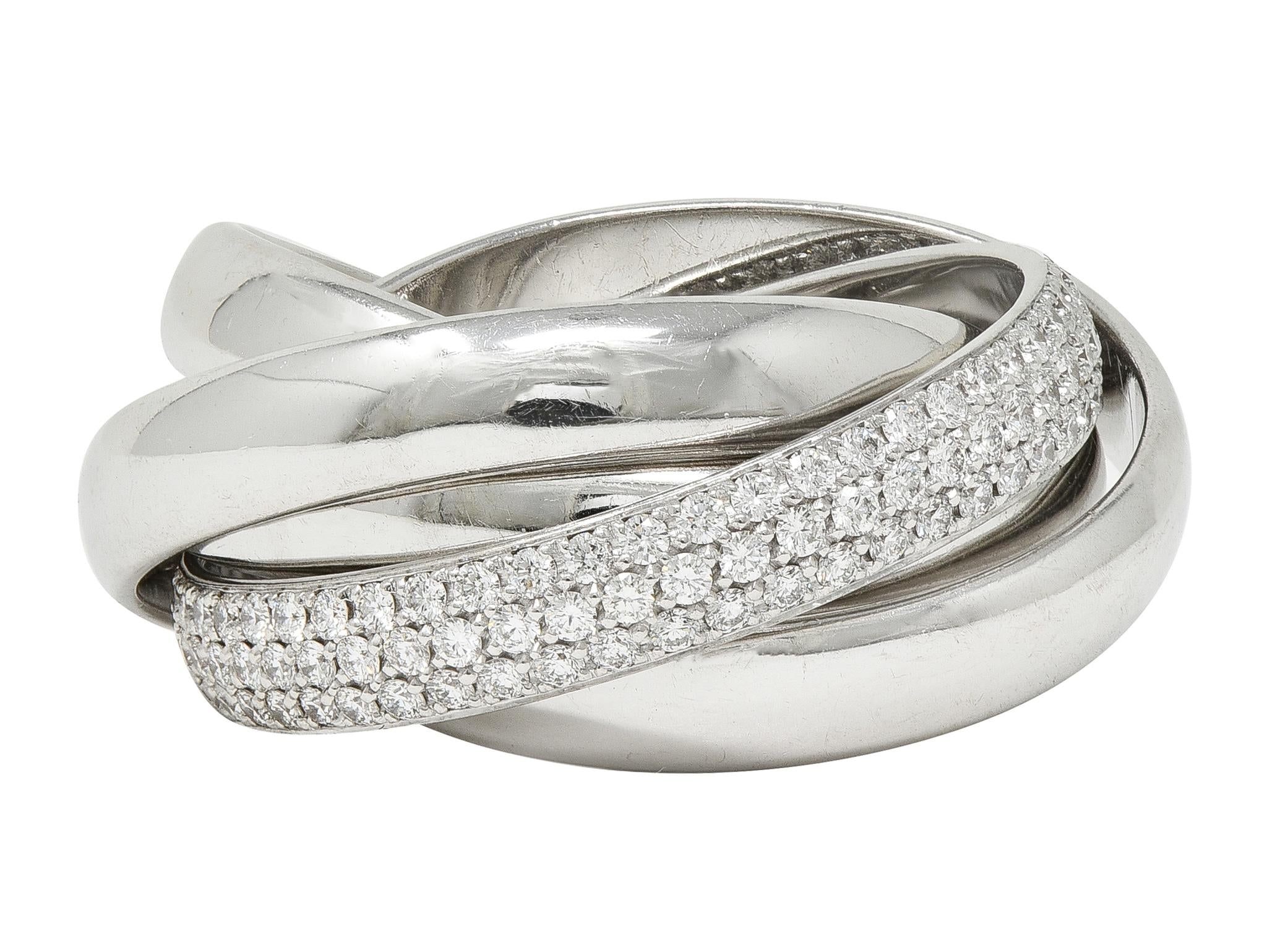 Paloma Picasso Tiffany & Co. Diamond 18K White Gold Vintage Melody Band Ring