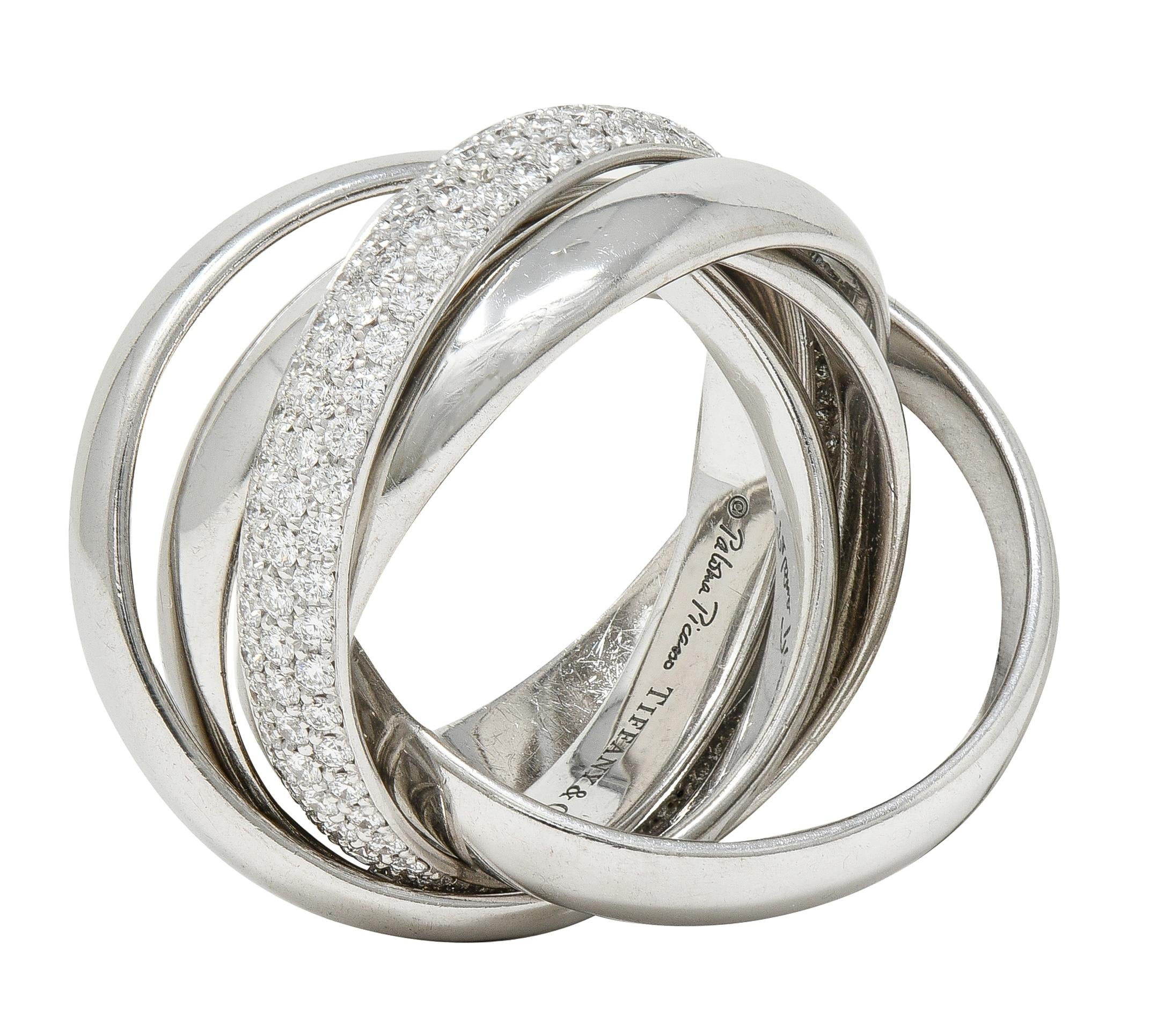 Paloma Picasso Tiffany & Co. Diamond 18K White Gold Vintage Melody Band Ring
