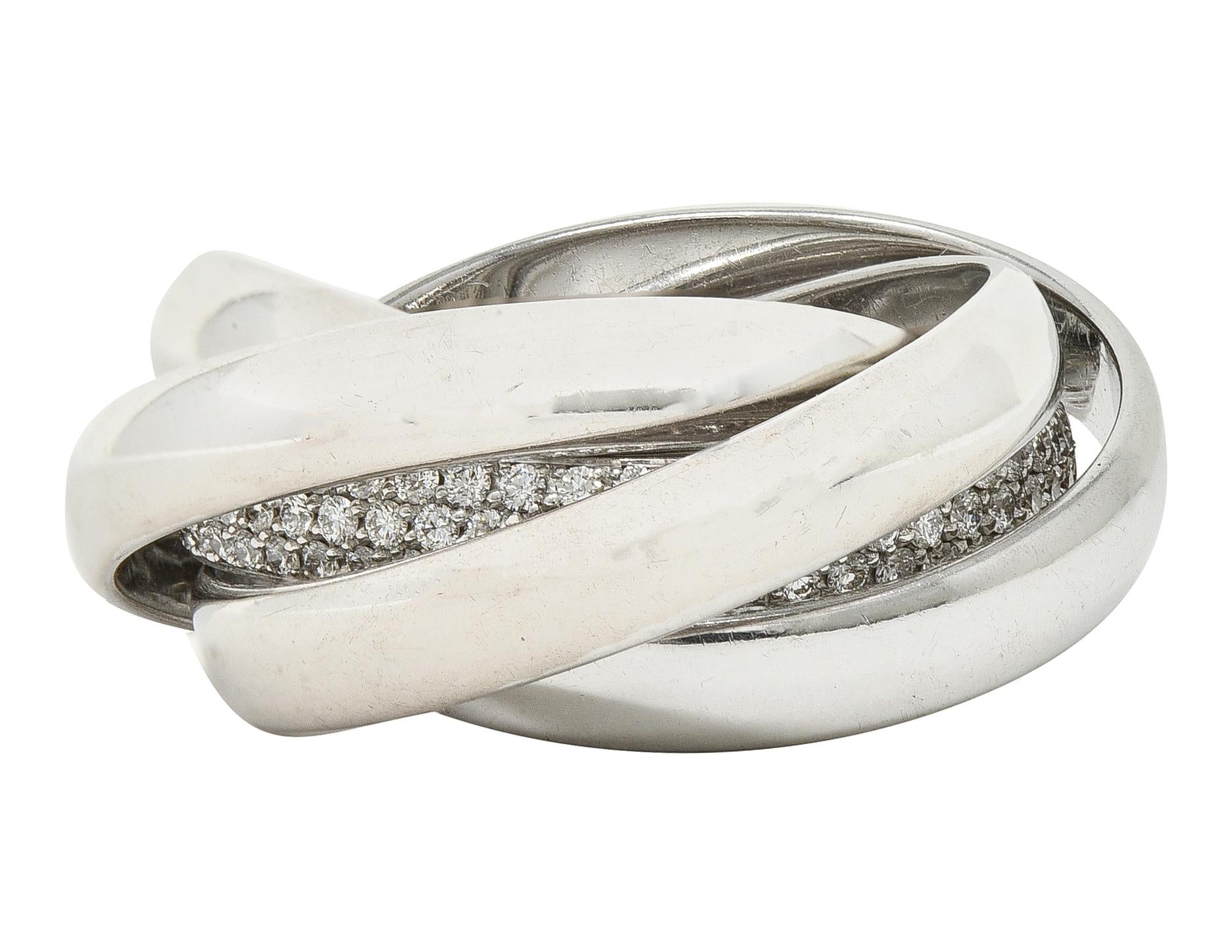 Paloma Picasso Tiffany & Co. Diamond 18K White Gold Vintage Melody Band Ring