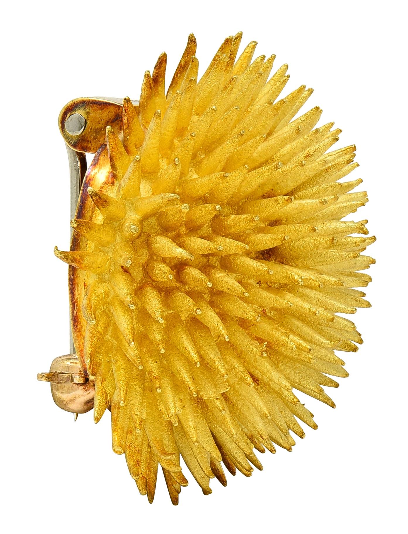Tiffany & Co. 1960's 18 Karat Yellow Gold Vintage Sea Urchin Brooch