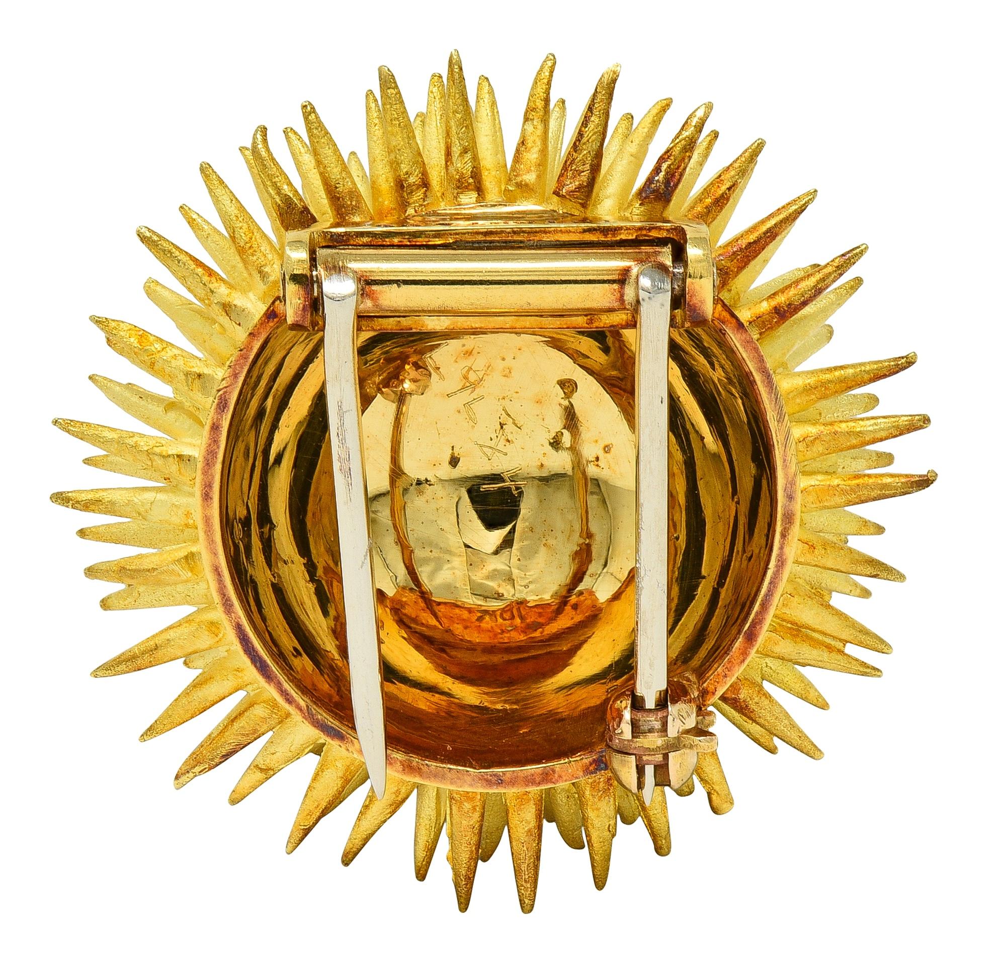 Tiffany & Co. 1960's 18 Karat Yellow Gold Vintage Sea Urchin Brooch