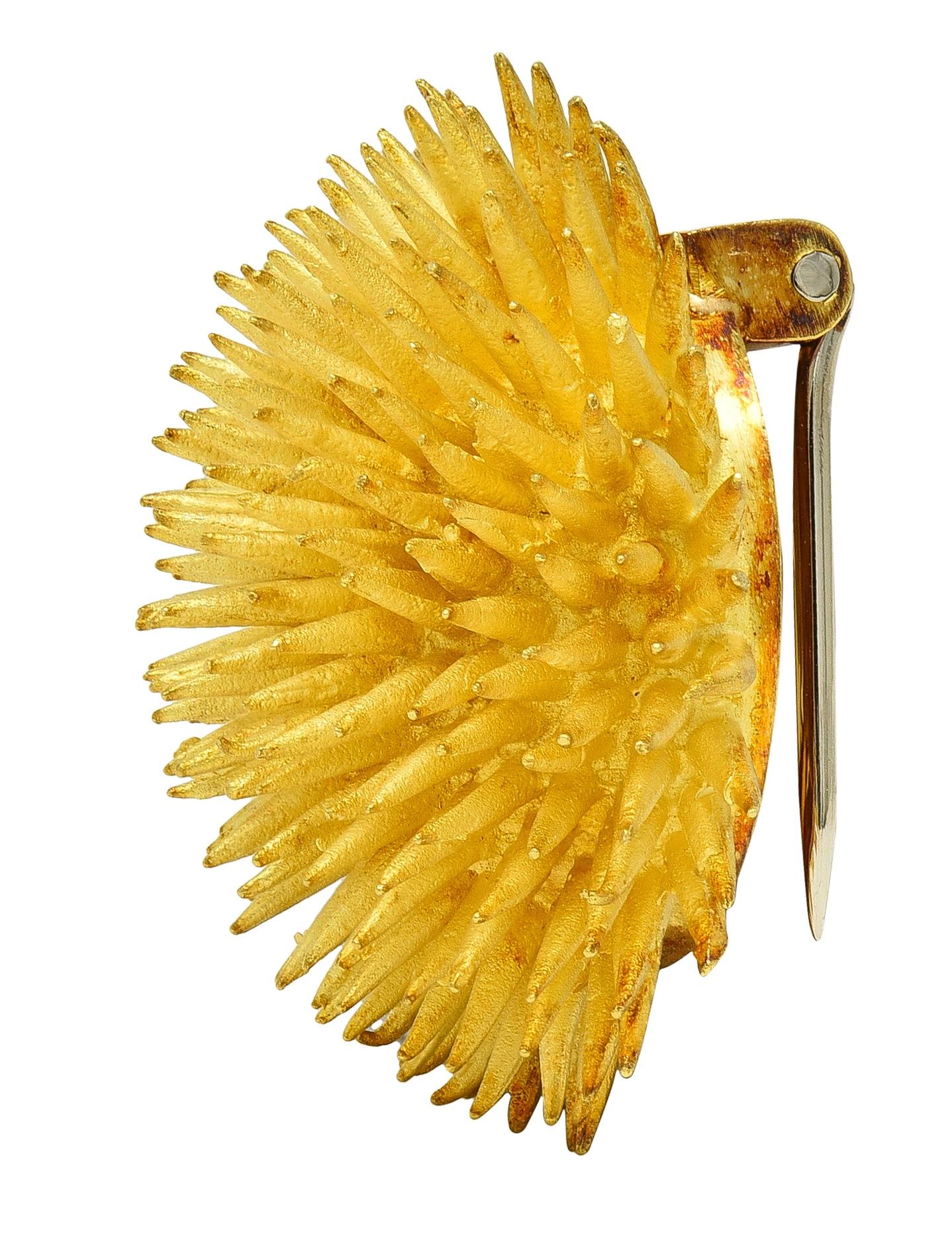 Tiffany & Co. 1960's 18 Karat Yellow Gold Vintage Sea Urchin Brooch