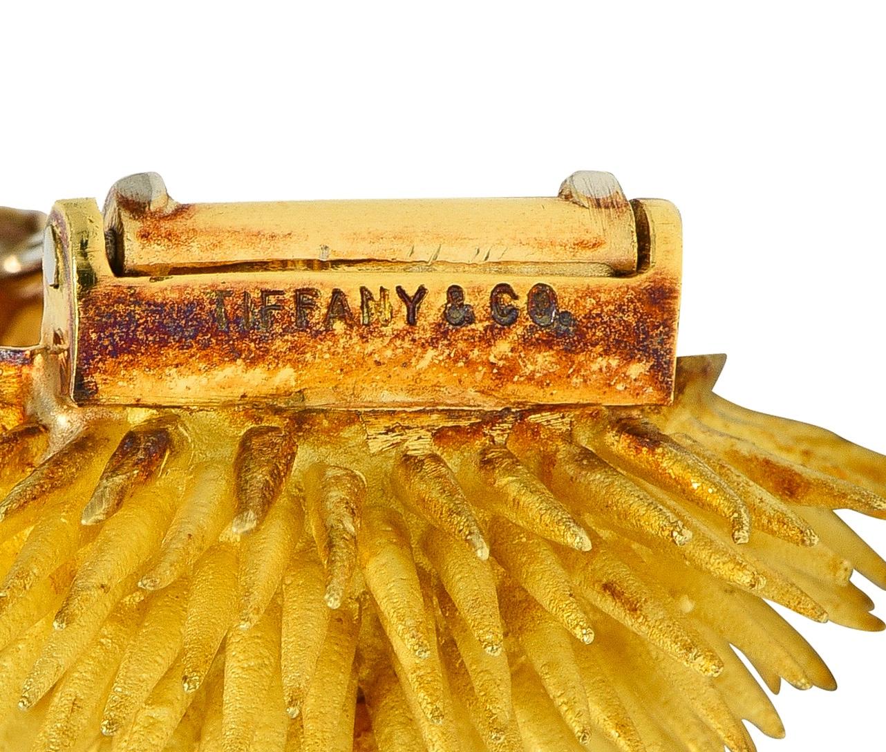 Tiffany & Co. 1960's 18 Karat Yellow Gold Vintage Sea Urchin Brooch