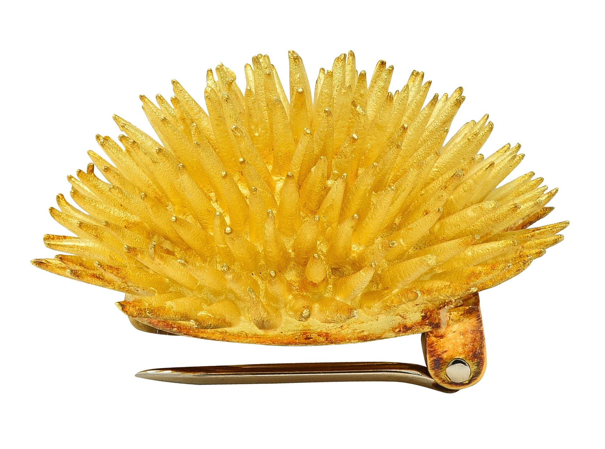 Tiffany & Co. 1960's 18 Karat Yellow Gold Vintage Sea Urchin Brooch