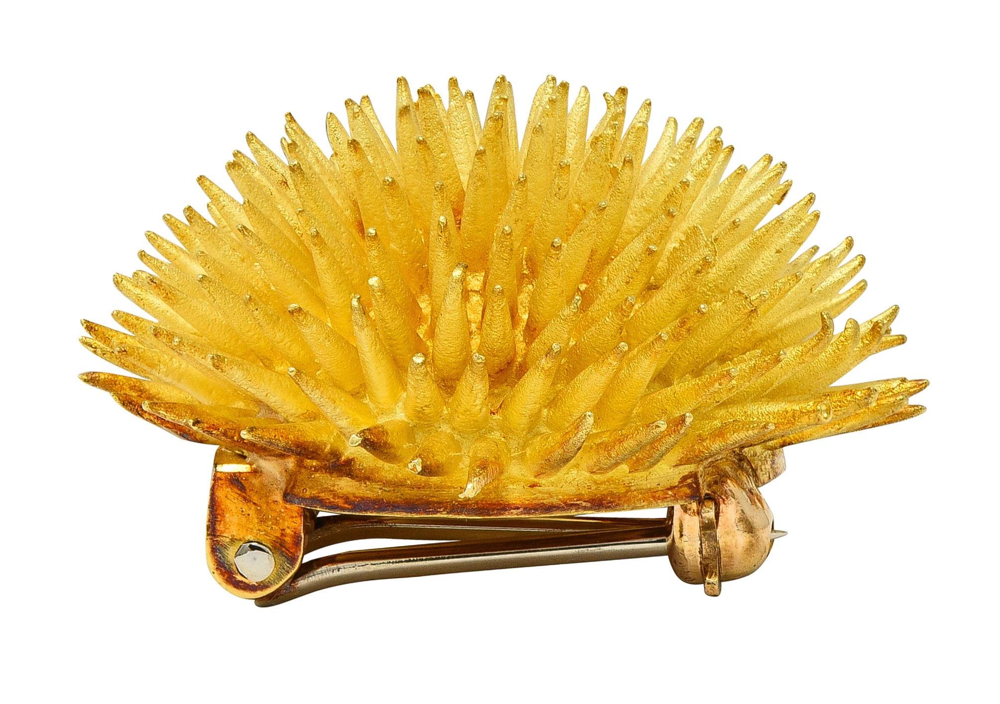 Tiffany & Co. 1960's 18 Karat Yellow Gold Vintage Sea Urchin Brooch